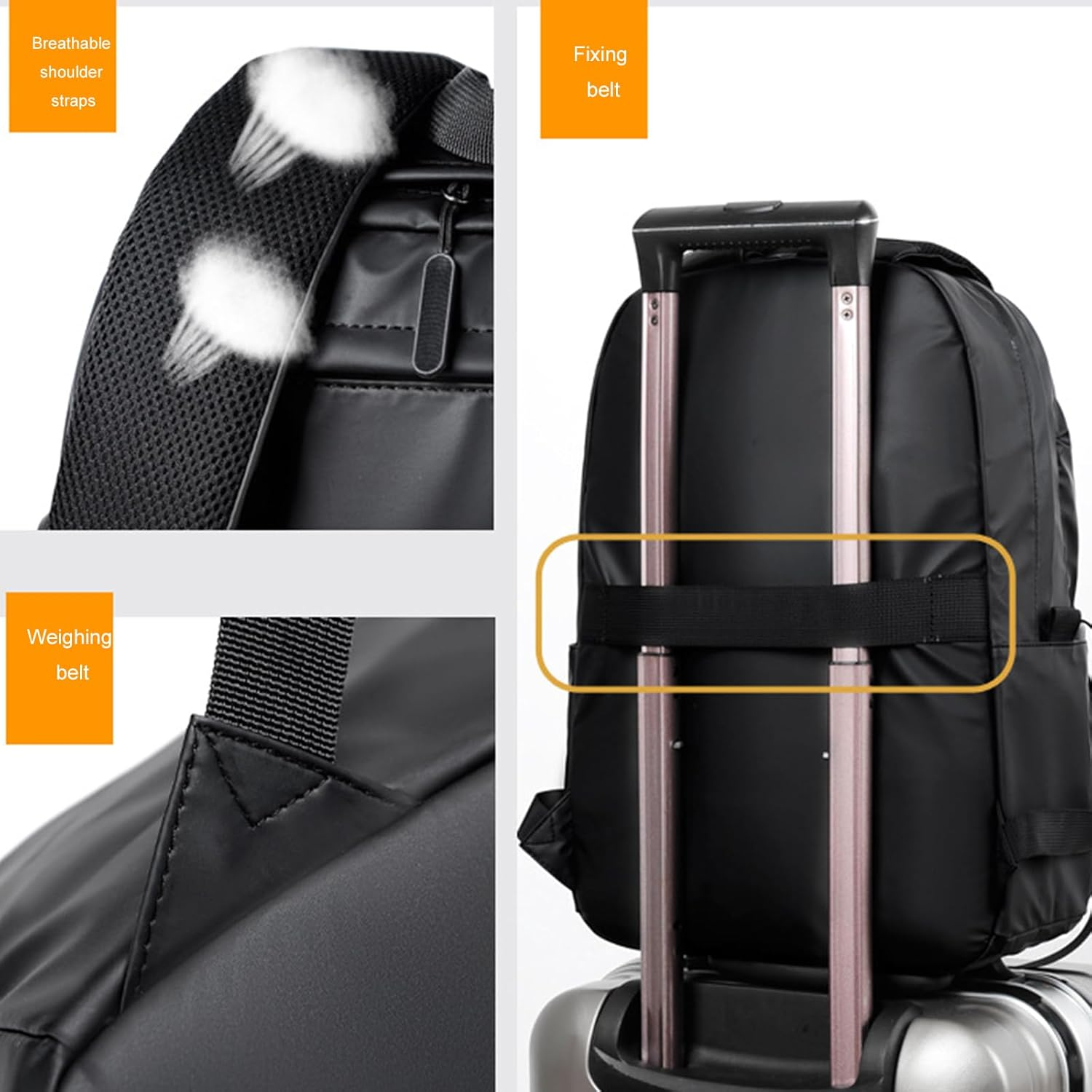 AEDNX Stylish Black Laptop Backpack for Men Versatile Work, Travel, and Gym Companion image number 1