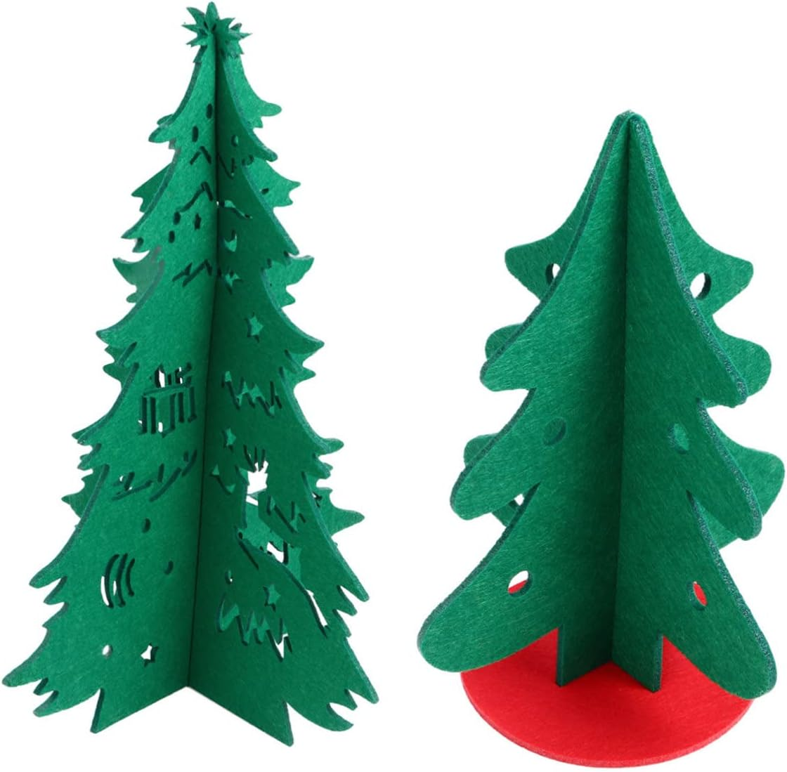 2Pcs Fake Christmas Tree Ornament Creative Party Xmas Adornment Decorative Tree Shape Christmas Decor Simulated Ornament for Indoor Window Table Party Decorations image number 5