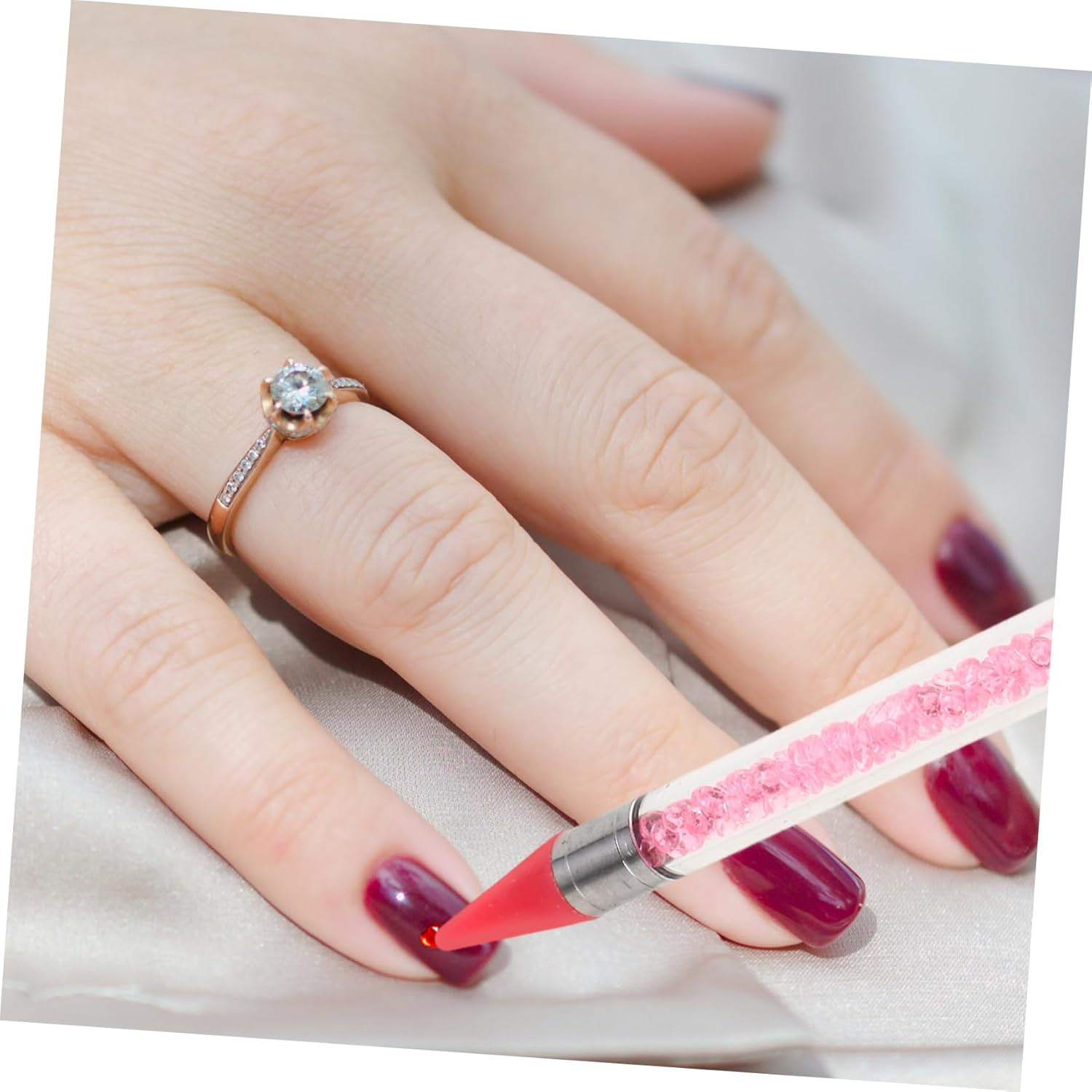 CALLARON 2Pcs Dual Ended Nail Tools with Extra Wax Heads Precision Rhinestone Applicator Dotting Tool for Nail Art Includes Storage Case for Easy Organization image number 1