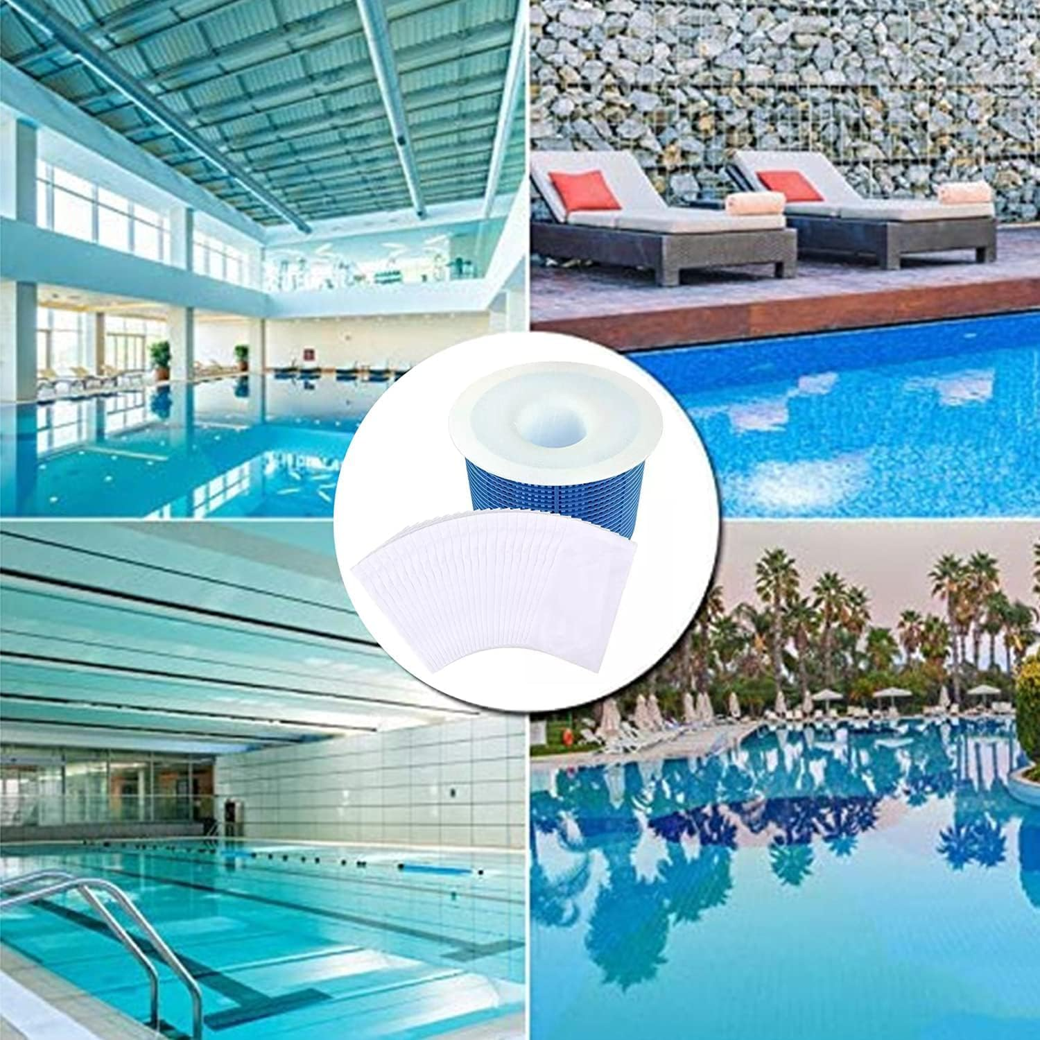 30-Pack Premium Pool Skimmer Socks for Filter Baskets, Skimmer Filter for Pool Skimmer Baskets, Pool Accessories for Inground Pool or above Ground Pool image number 3