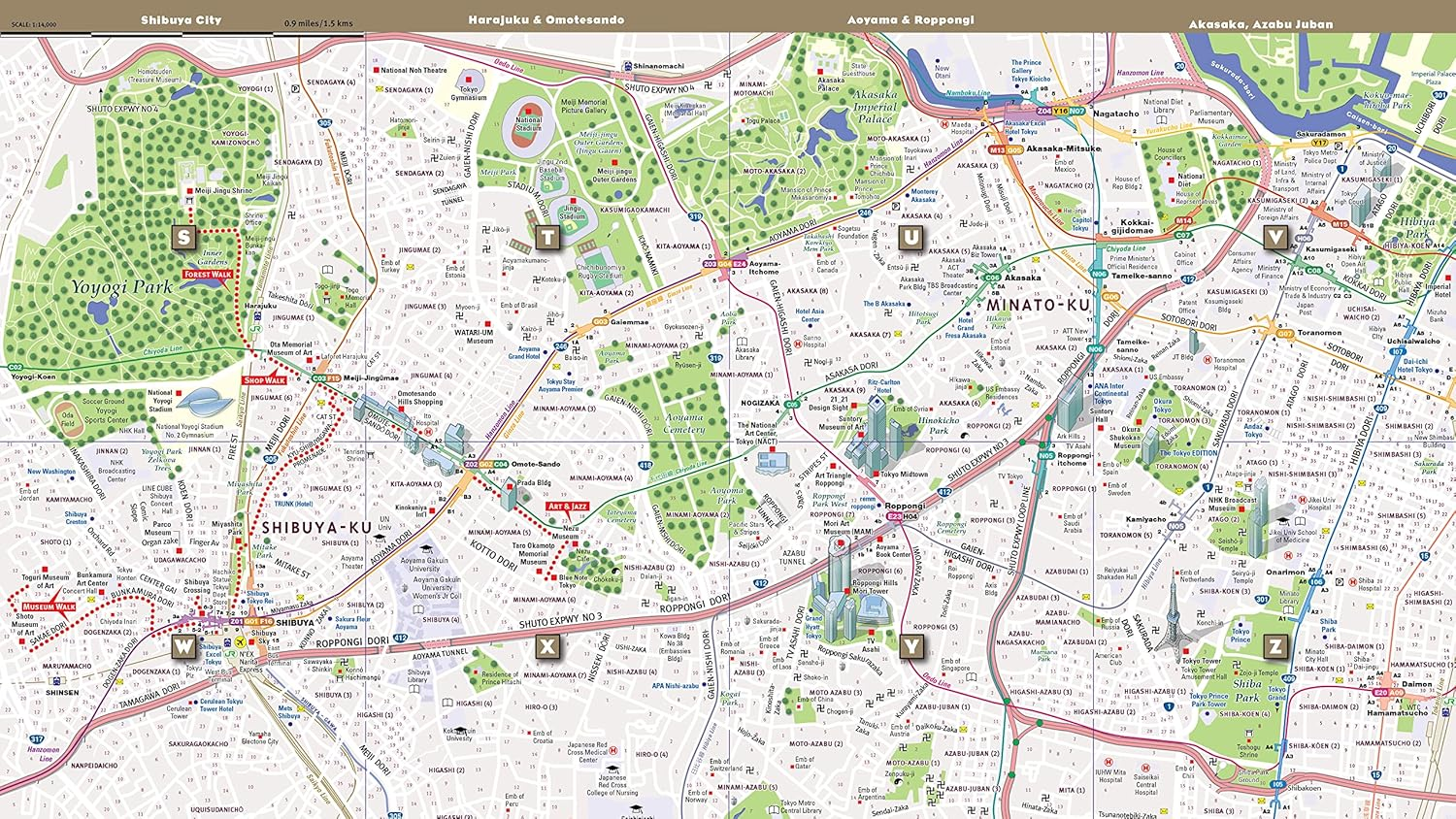 Streetsmart&reg;Tokyo Map by Vandam Laminated, Pocket Sized City Center Street Map of Tokyo, Japan with All Attractions, Museums, Markets, Palaces, ... 2024 Edition) (English and Japanese Edition): 9 image number 2
