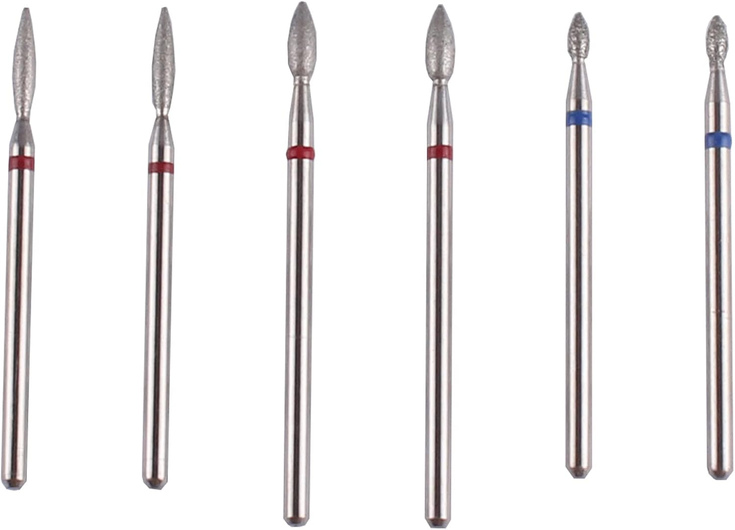 MZCMSL 6Pcs Small Flame Cuticle Bits, Pro Diamond Nail Drill Bits for Nail Prep, 3/32 Shank Electric Nail Tool image number 4