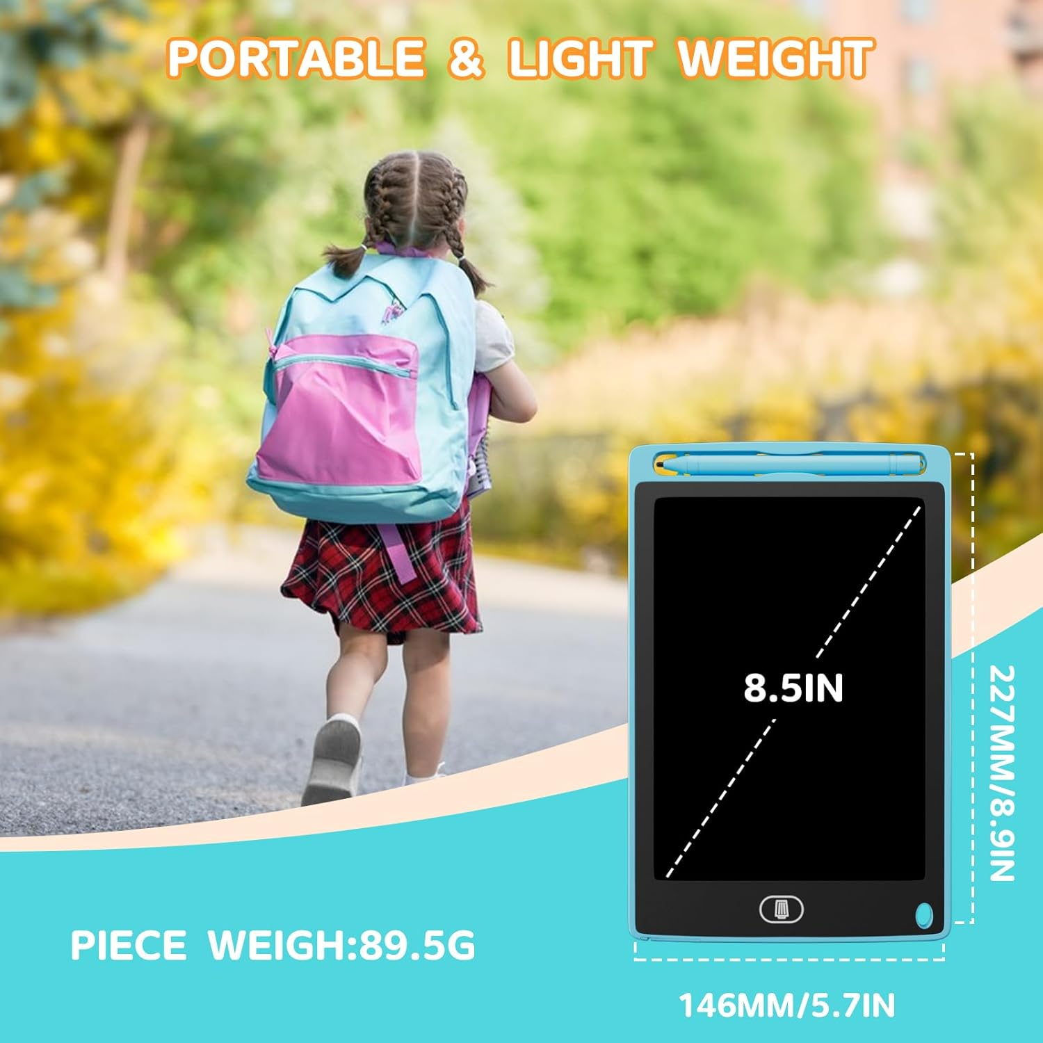 3-Pack LCD Writing Tablet for Kids 8.5 Inch, Colorful Doodle Board Drawing Pad Set, Erasable Electronic Educational Toys for Girls Boys Ages 3-8, Travel-Friendly with Lock Function & Stylus Pens image number 6