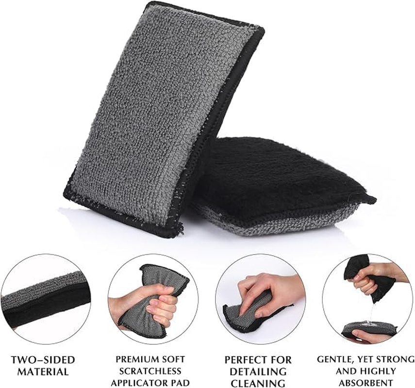 Scrub Ninja, 4 PCS Car Interior Cleaning Sponge, Interior Scrubbing Sponge, Auto Detailing Scrub Pads for Plastic Leather Upholstery Cleaning image number 2