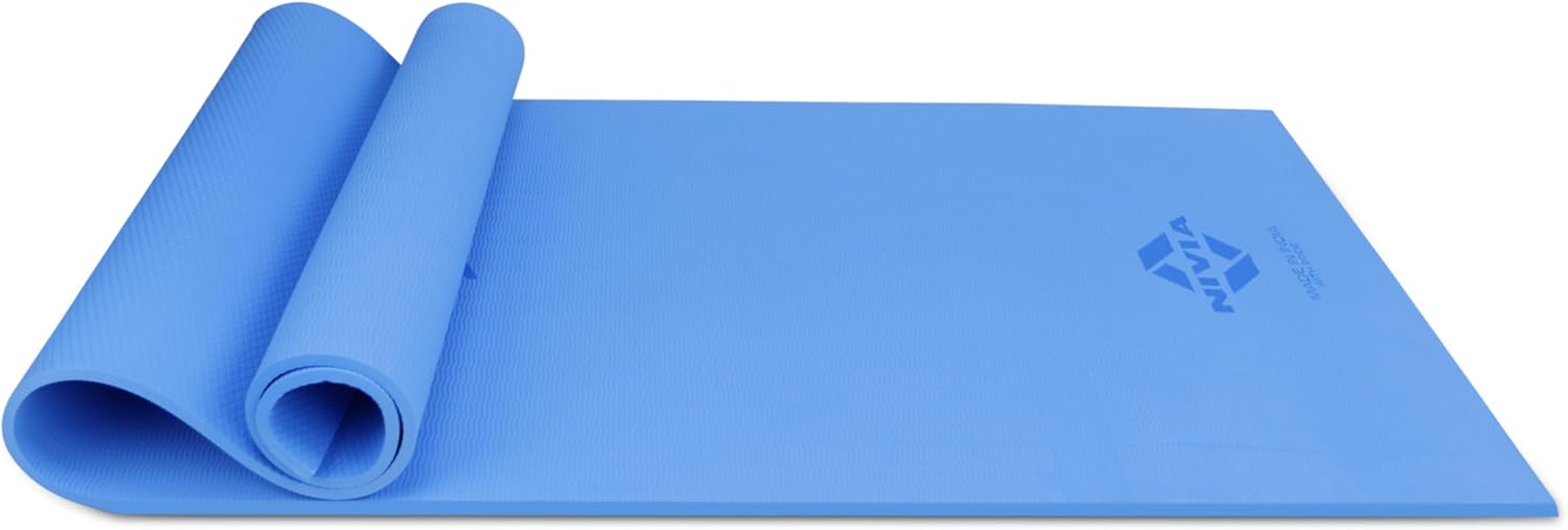 Nivia Ethylene Vinyl Acetate Anti-Skid Yoga Mat | Color: Blue | Size: 8Mm | 1453BL | Comfortable and Firm Cushioning | Eco Friendly | Use for Yoga & Exercise | Non-Slip Surface image number 5