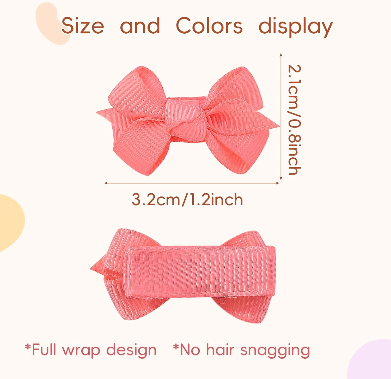 Choicbaby Pack of 40 Hair Clips Girls, 1.2 Inches (3 Cm) Hair Clips Bow Hair Clips Children Girls Hair Accessories for Baby Girls Toddlers image number 5