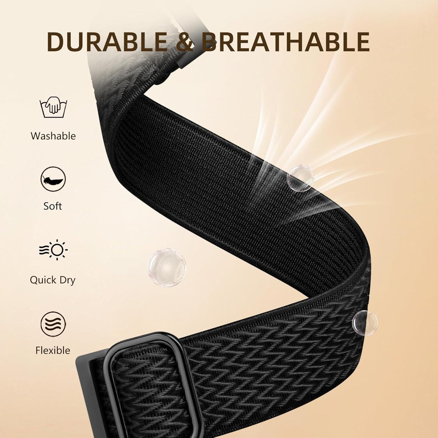 Maledan Elastic Band Compatible with Fitbit Versa 3/Versa 4/Sense 2/Sense Band for Women Men, Sport Stretchy Breathable Sense 2 & Sense Bands Versa 3 and Versa 4 Watch Straps Replacement Wristband