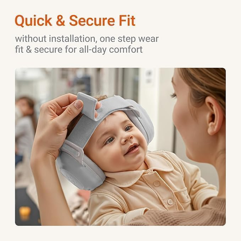 Upgraded 2-In-1 Baby Ear Muffs Noise Protection, Adjustable Newborn Headphones with Stretchy Band, for Baby & Toddler up to 4 Years, Kids Airplane Essentials/Outdoor image number 2
