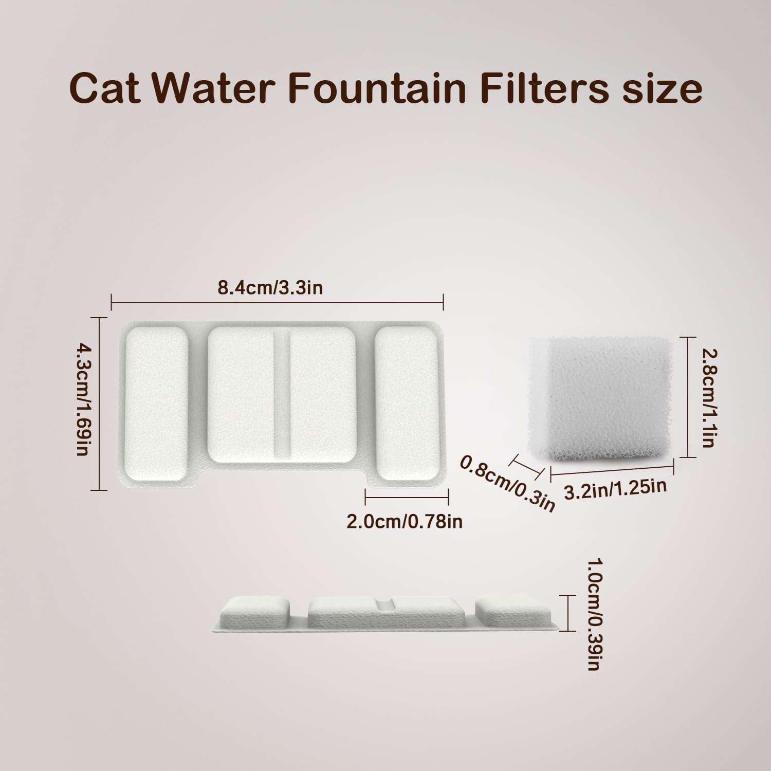 Cat Water Fountain Stainless Steel - 2.2L/74Oz Pet Water Fountain for Cats Indoor - Automatic Pet Watering Dispenser Replacement Filters, 8 Pack Replacement Filters & 4 Pack Replacement Sponges image number 5