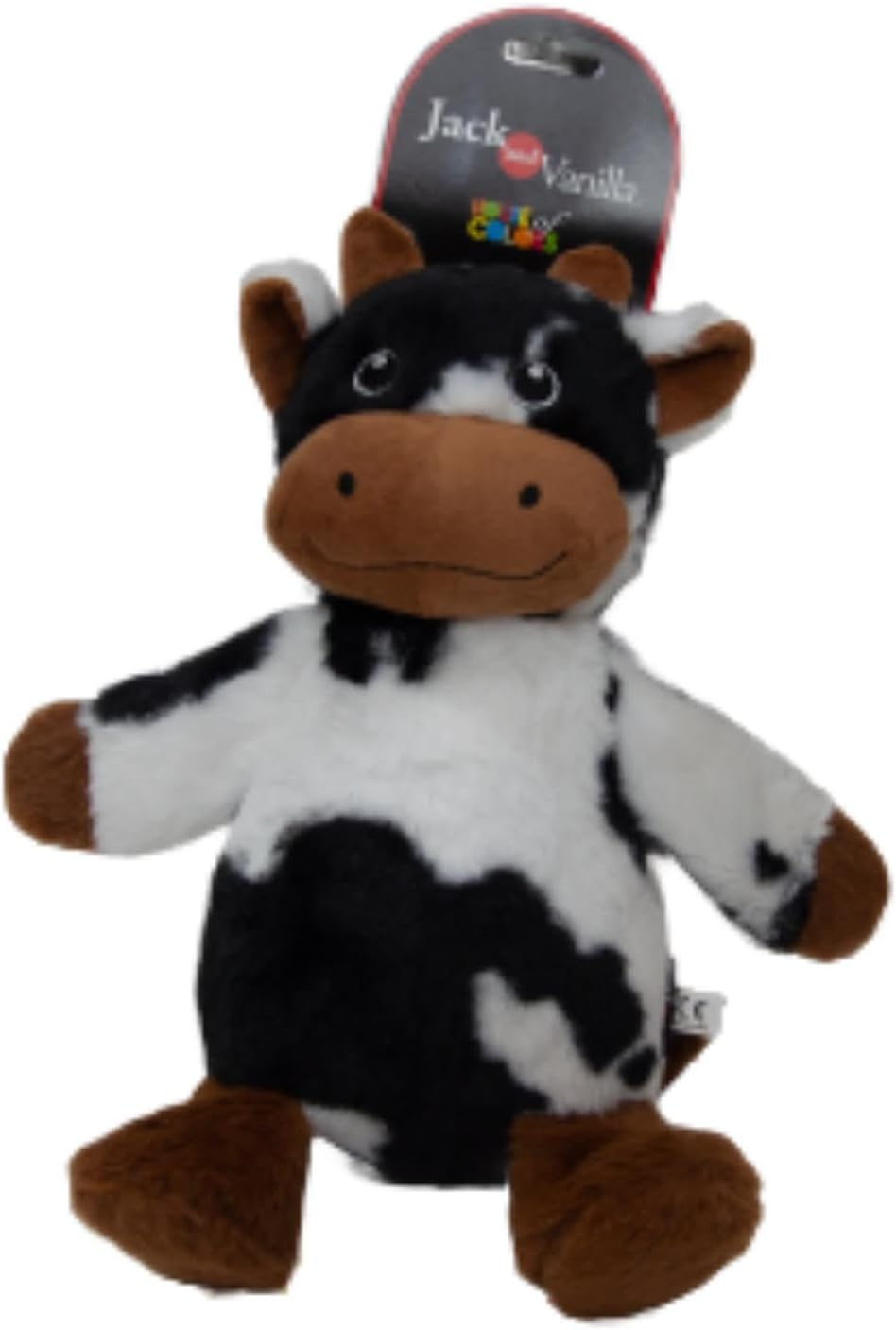 JACK and VANILLA, Interactive Cow Shaped Cuddly Toy 18Cm - Ideal for Dogs and Cats - Integrated Squeaker - Soft and Durable Materials - Machine Washable - Brown image number 2