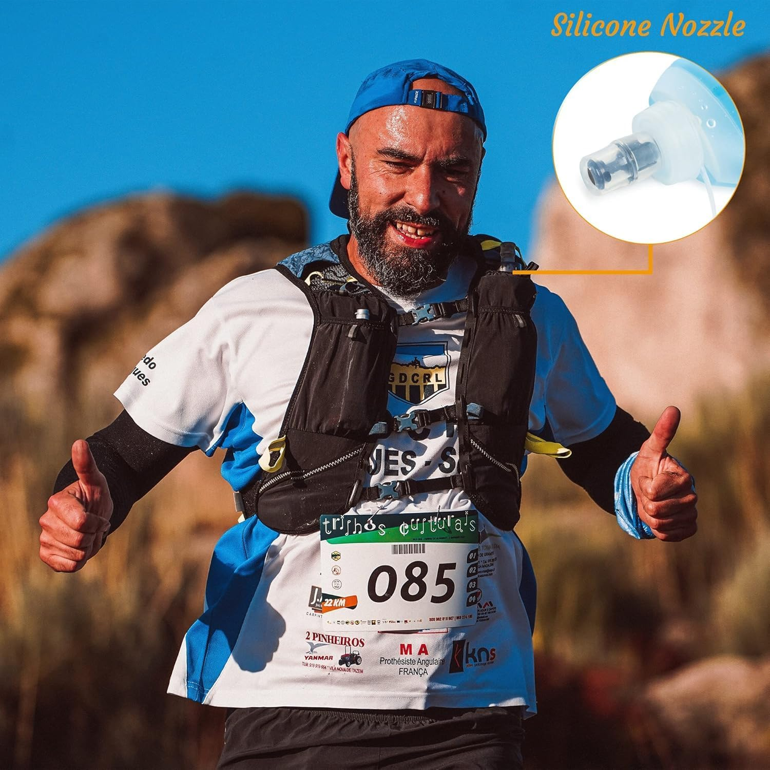 Soft Flask Running Water Bottles,500Ml, Foldable Water Bottle,Tpu Collapsible Running Hydration Flask for Hydration Pack Hiking Cycling Climbing, Collapsible Water Bottle, 2 Pack image number 1