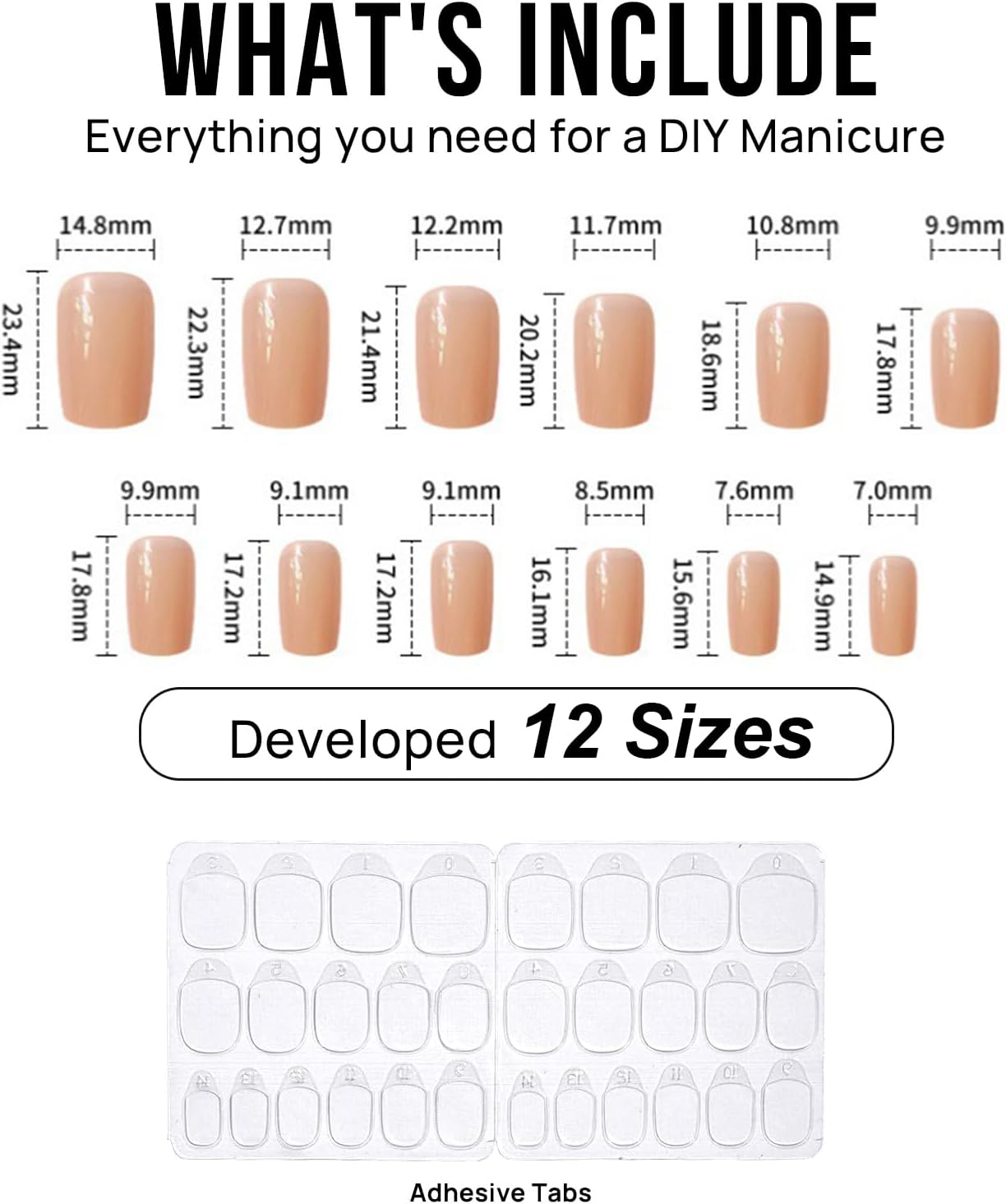 Mrltau 24 X Press on Nails, Short, Short Fingernails for Sticking, Acrylic False Nails for Sticking, Fingernails, Design Artificial Nails, Short image number 2