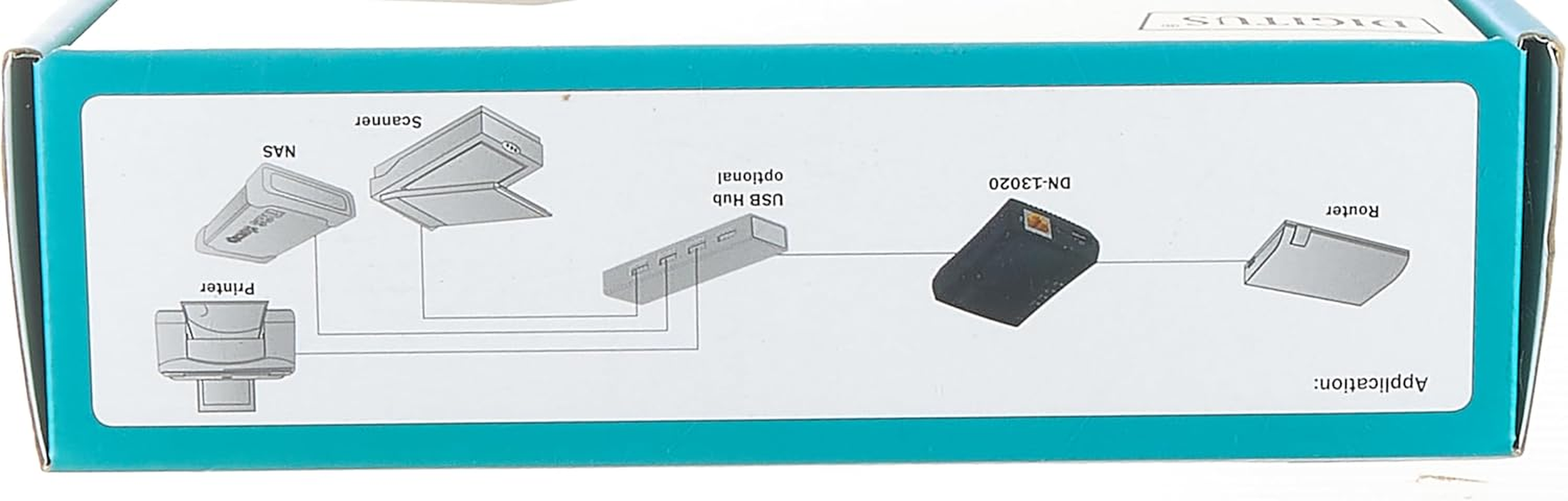 DIGITUS Fast Ethernet USB Network Server, Multifunctional for NAS, USB Hub, Printer, DVD Drive, 1 Port, USB 2.0, 10/100 Mbit/S Network, RJ45, Black image number 2