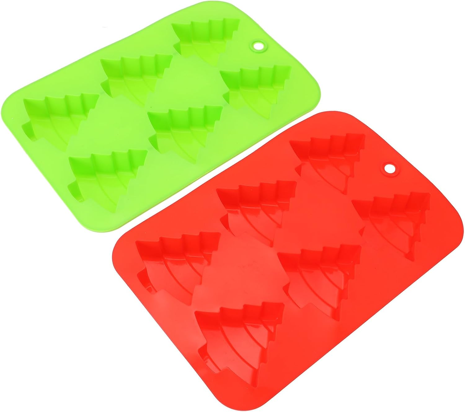 Ciieeo 2Pcs Silicone Moulds Christmas Tree Molds Cake Baking Molds for Fondant image number 6
