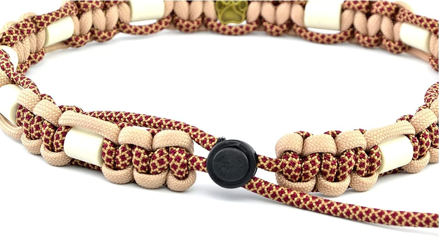 EM Ceramic Collar for Dogs & Cats - Made to Measure EM Band Original US Paracord (21-30 Cm, Bordeaux Red)