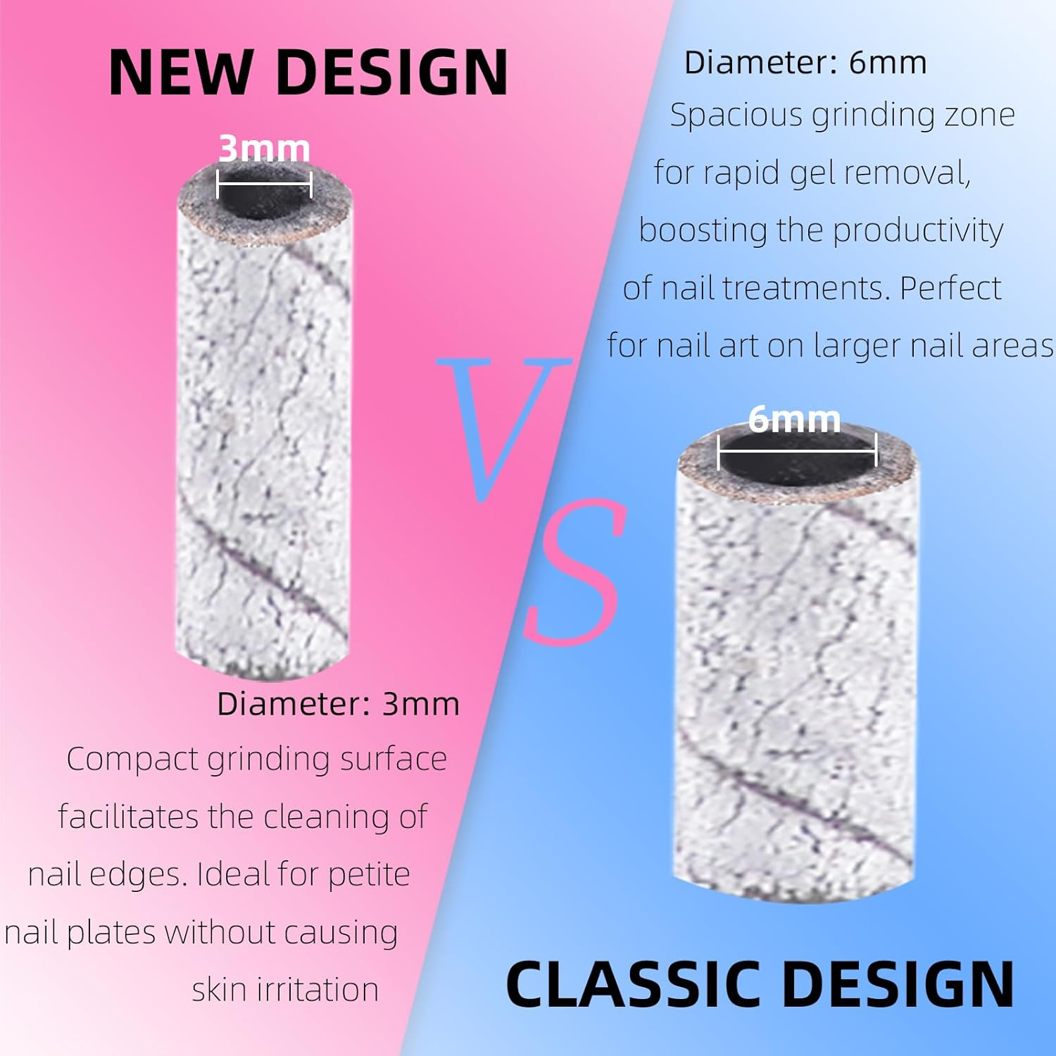 100 Pcs (240 Grit White) Small Sanding Bands Nail Drill Bit,Nail Drill Bits,Extreme Fine Grit Mini Sanding Band,Nail Bits,Upgrade 3.1Mm Mandrel Bits,Professional Nail Drill Bit for Acrylic Nails image number 2