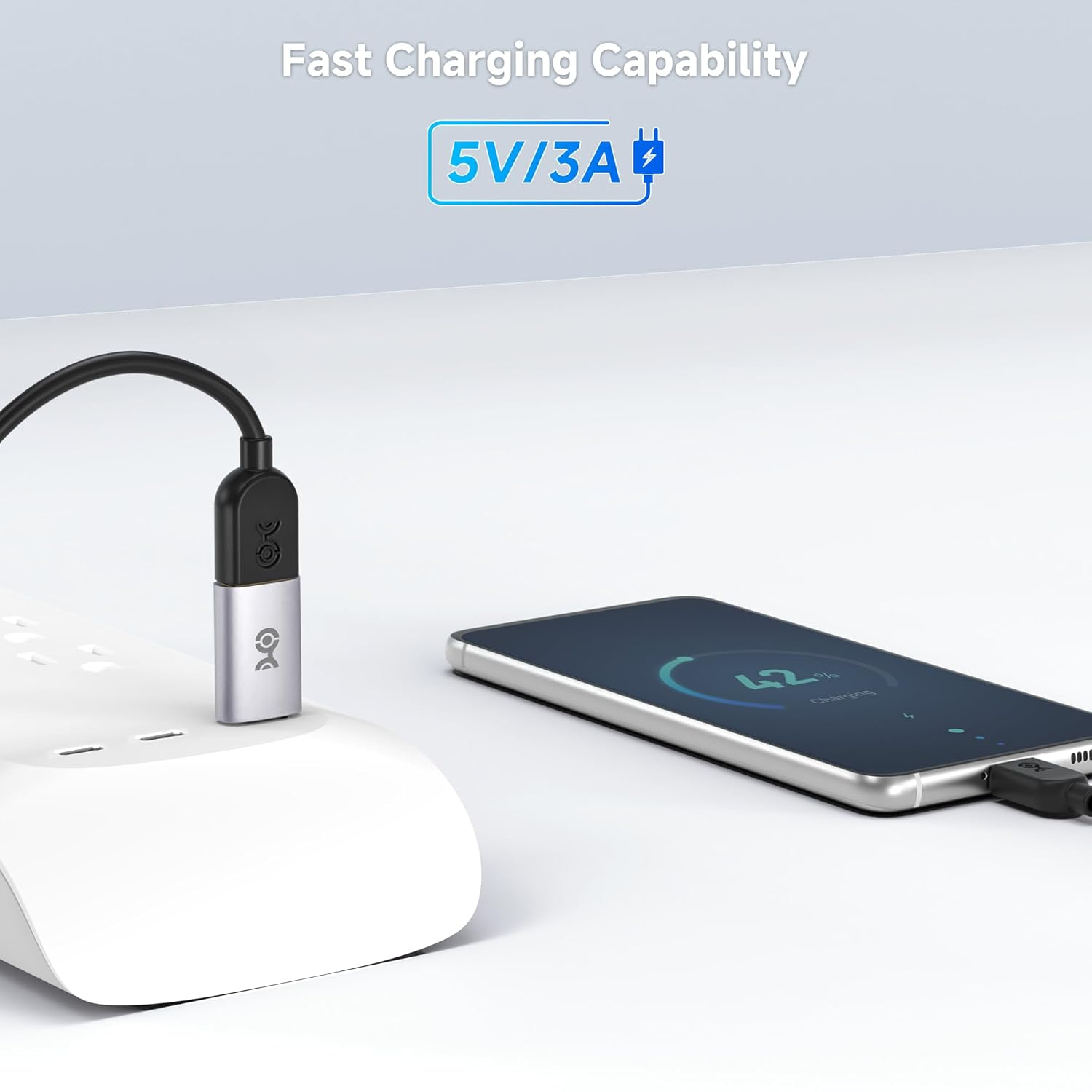 Cable Matters 2-Pack 10Gbps USB C to USB Adapter, USB-C Male to USB-A Female Adapter for High-Speed Data Transferring & Fast Charging, Reversible USB-C Port