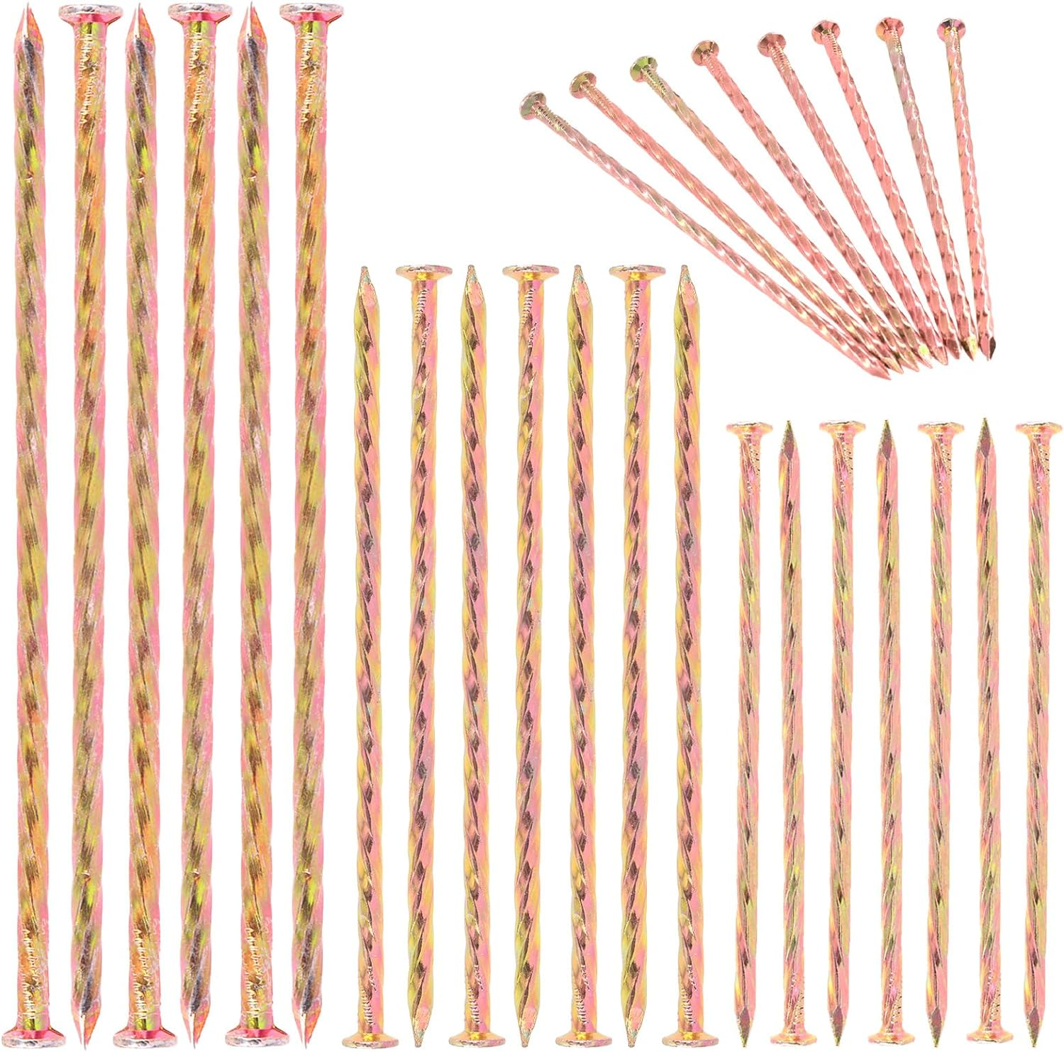 40Pcs Artificial Turf Stakes Galvanized Metal Spiral Landscape Spikes Set, 5" Landscape Anchor Spikes Edging Garden Nails for Lawn Fabric, Fake Landscaping Grass, Artificial Turf image number 1