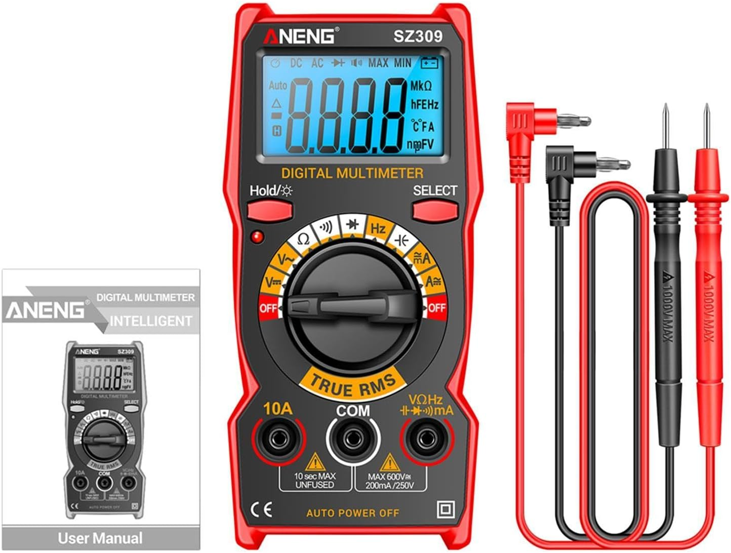 Abbraccia Digital Multimeter Multiuse Current Meter Sturdy Voltage Tester Small Multi Testers for Fuses Automotive Troubleshooting image number 1