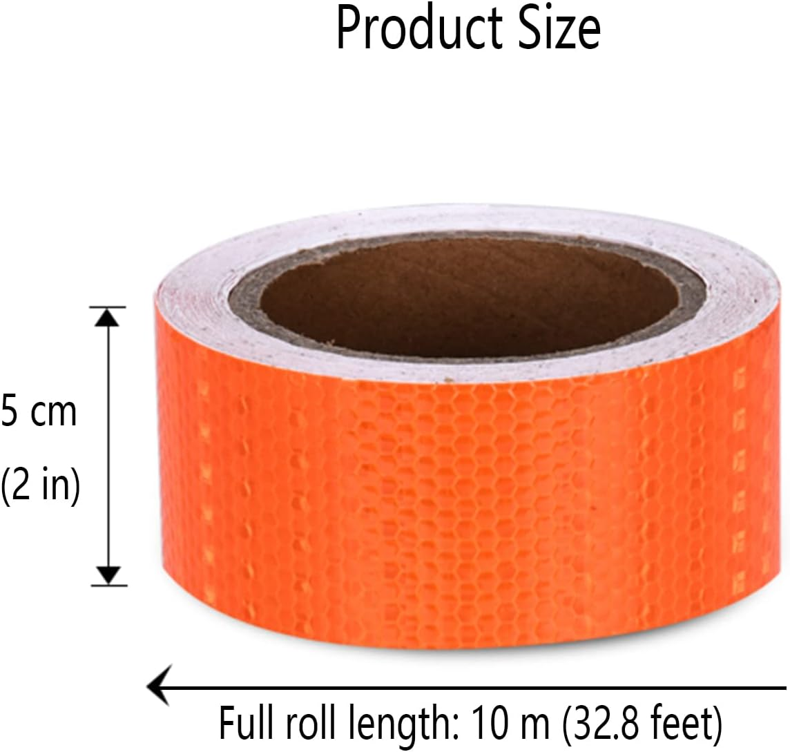 Reflective Tape Hazard Self Adhesive High Visibility Reflective Stickers for Reminder(Oranje)