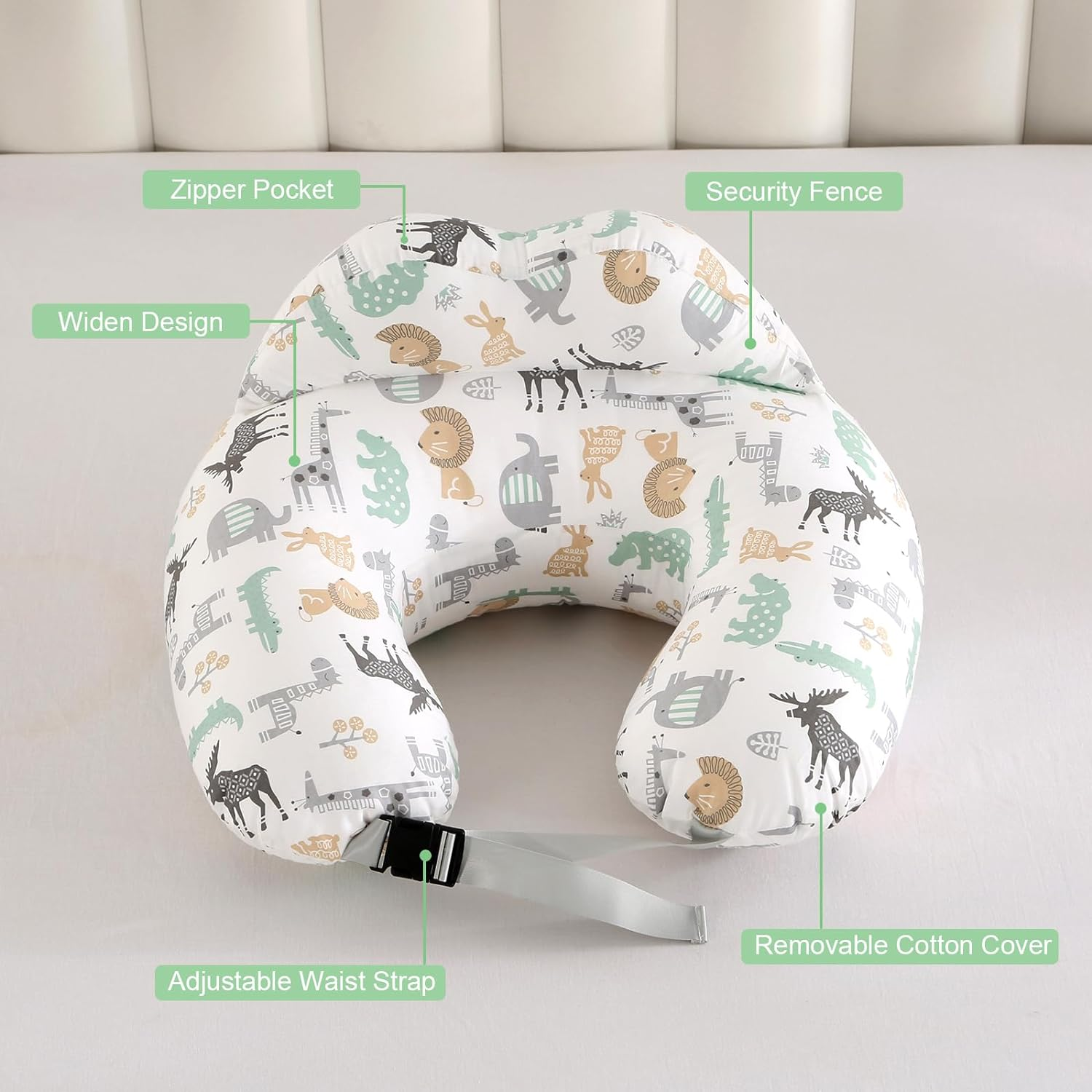 TREE.NB Nursing Pillow for Breastfeeding,Upgraded Multifunction Breast Feeding Pillows with Adjustable Waist Strap and Removable Cotton Cover for Breastfeeding Moms image number 6