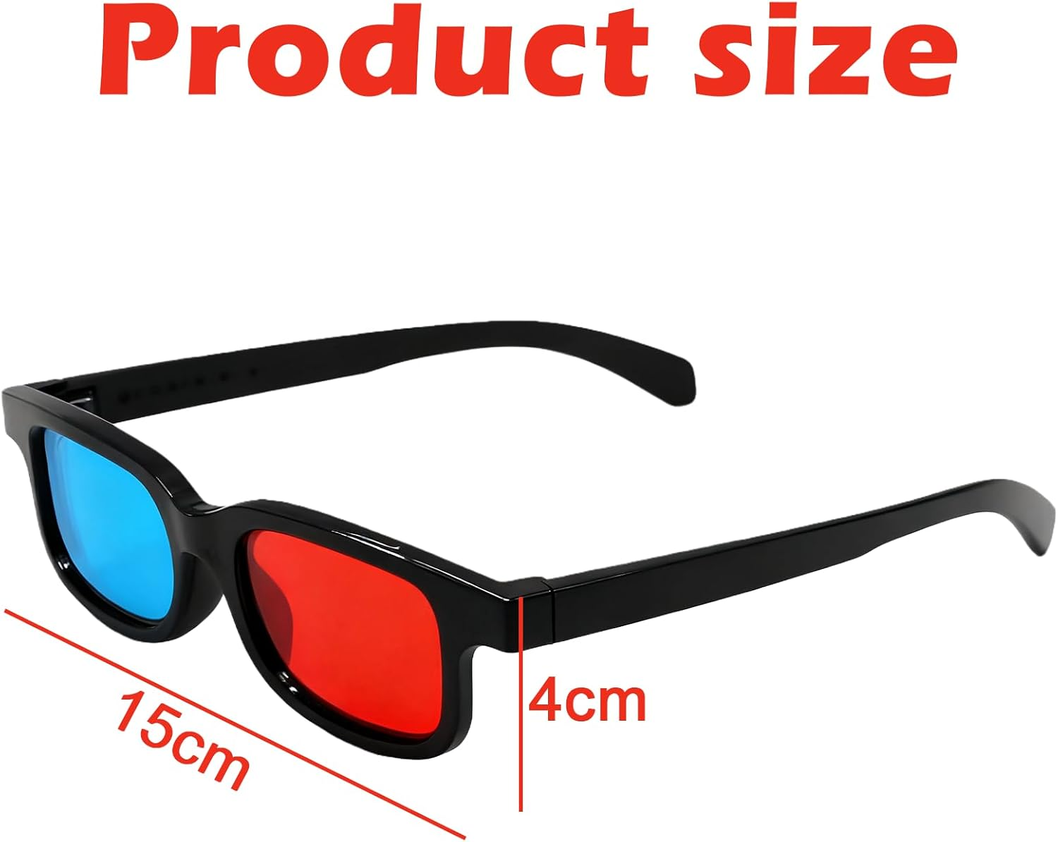4 PCS 3D Glasses, Dimensional 3D Vision Glasses Red & Blue for TV, Movie, Game Viewing image number 4