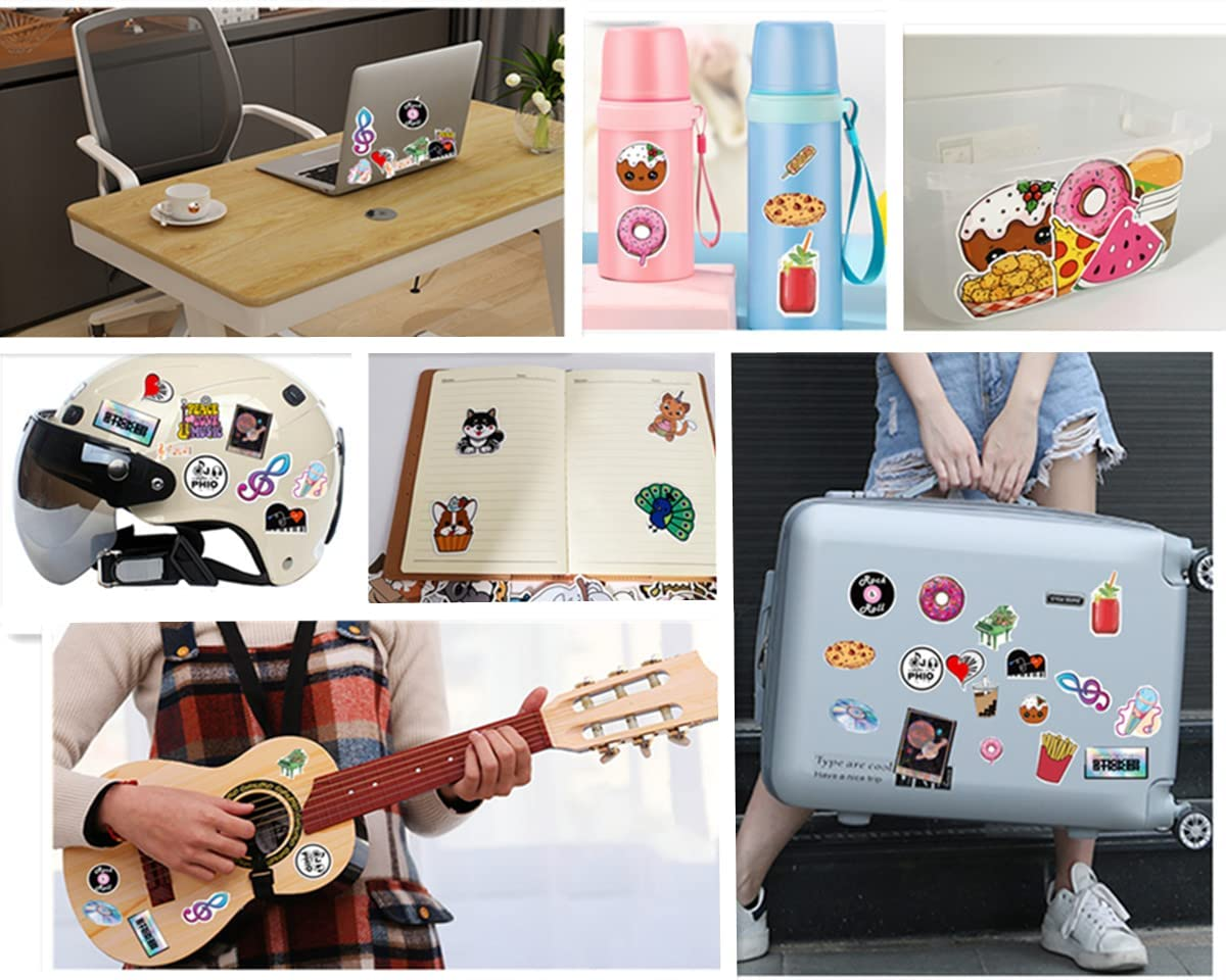 100Pcs Cute Stickers for Water Bottles,Cute Vinyl Waterproof Aesthetic Stickers for Hydro Flask, Laptop, Computer, Phone, PC, Skateboard, Luggage for Girls, Kids - 100 Summer image number 4
