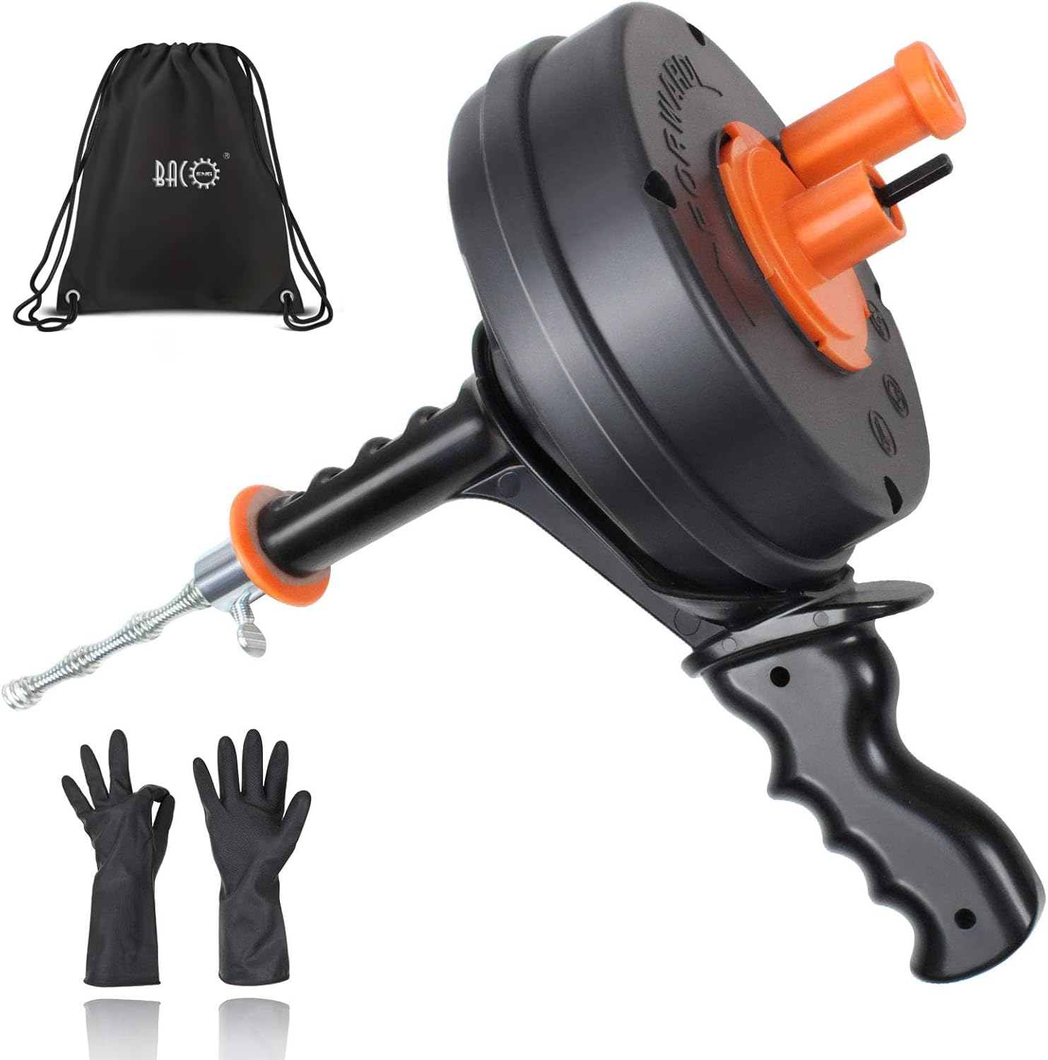 BACOENG Pipe Cleaning Spiral [7.5 M], Drain Cleaner Spiral for Pipe Cleaning, Drain Cleaning with Drain Spiral to Remove Hair and Blockage - Fits Almost All Drains image number 1