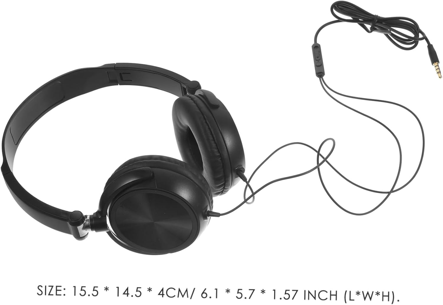 Operitacx Foldable over Ear Headphones with Microphone and Volume Control for Smartphones PC Laptop Tablet Lightweight Comfortable Design Black image number 2