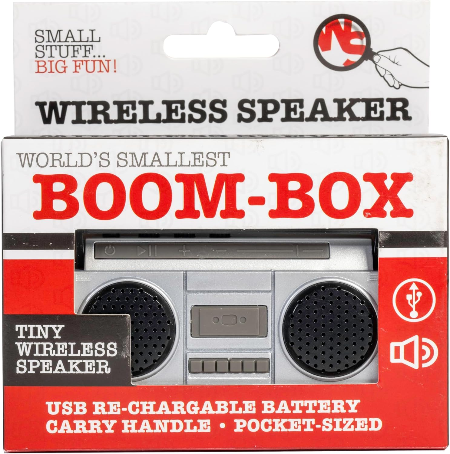 Funtime Gifts World'S Smallest Novelty Boom Box Bluetooth Speaker - Rechargeable with USB Cable image number 5