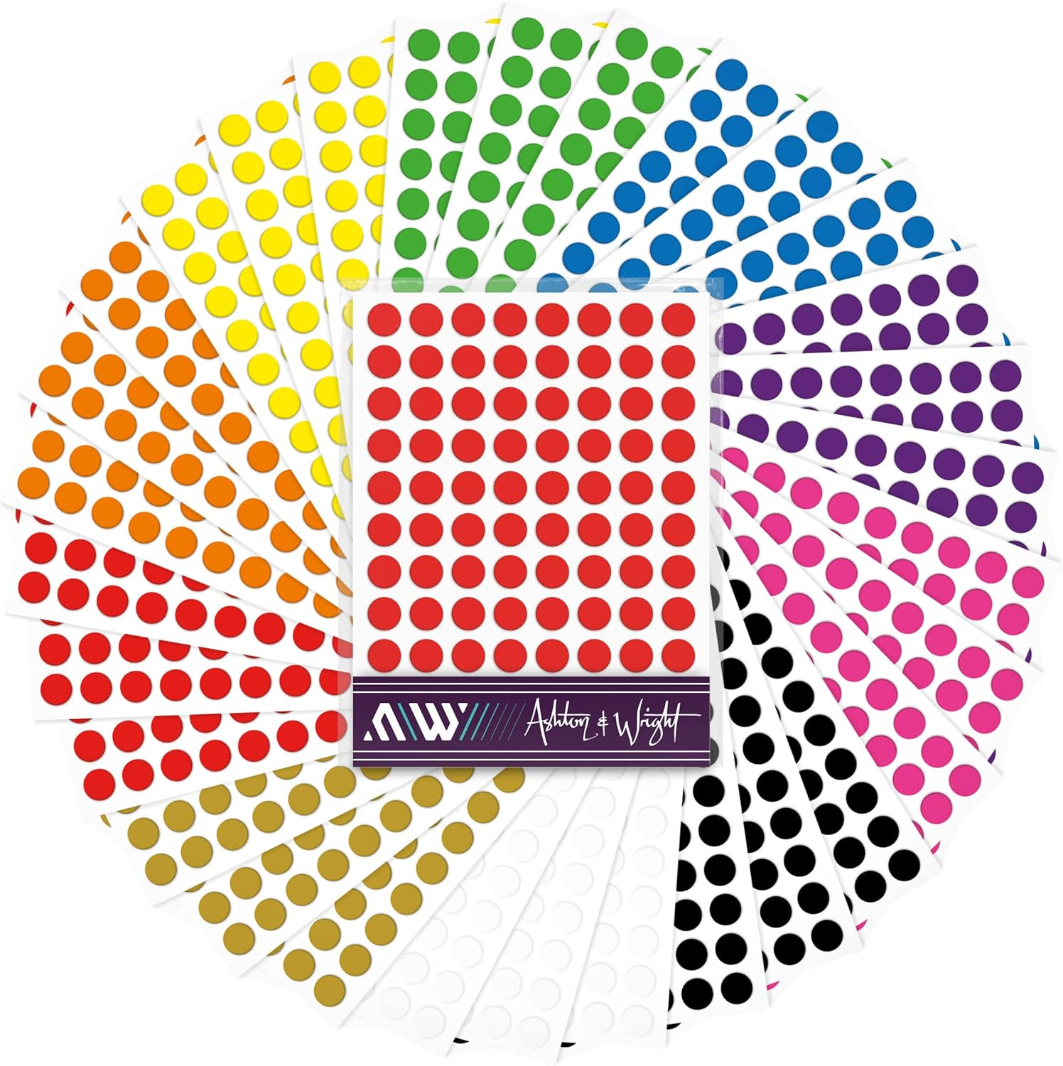 Ashton and Wright - 880 Easy Peel Colour Coding Labels - 8Mm Dot Stickers - Pastel