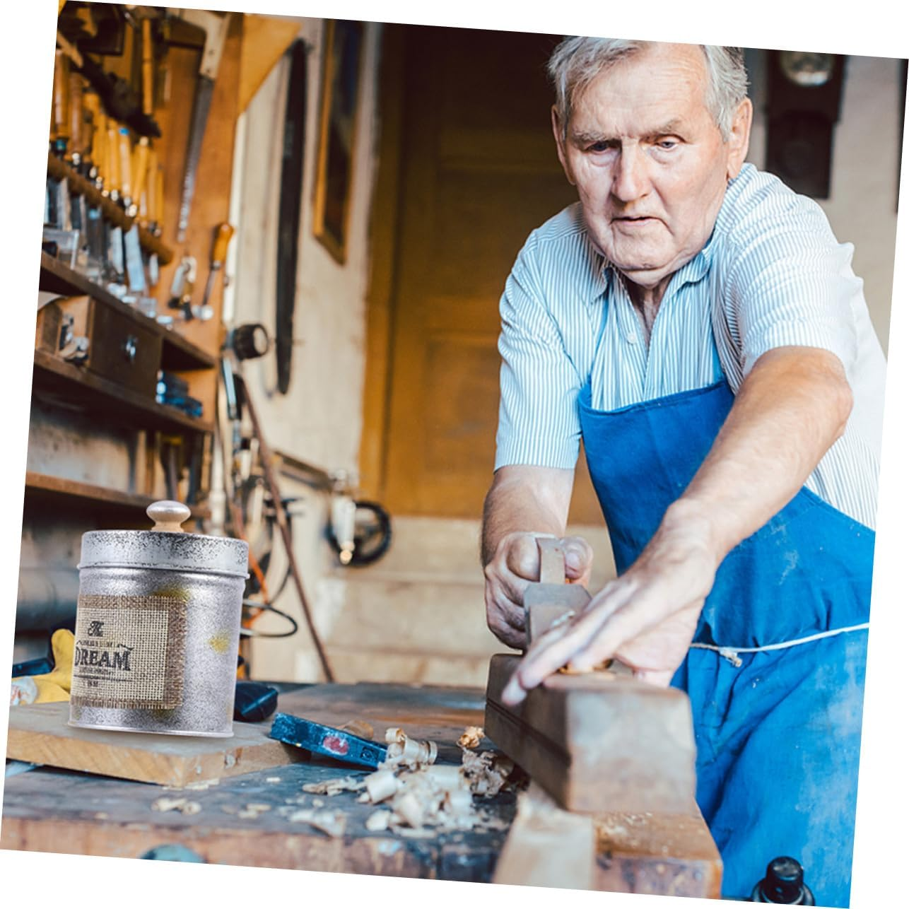 CIYODO 2Pcs Antique Iron Storage Jar Retro Kitchen Canister Desktop Organizer Home Container Jars for Pantry Storage image number 4