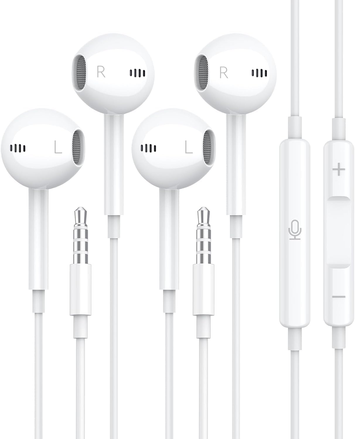 For Apple Earbuds Wired 2 Pack, 3.5Mm Headphones with Microphone [Mfi Certified] Volume Control Hifi Stereo Compatible with Iphone 6 6S Ipad Switch Laptop MP3 4 Galaxy S10 A14 A12 Android 3.5Mm Jack