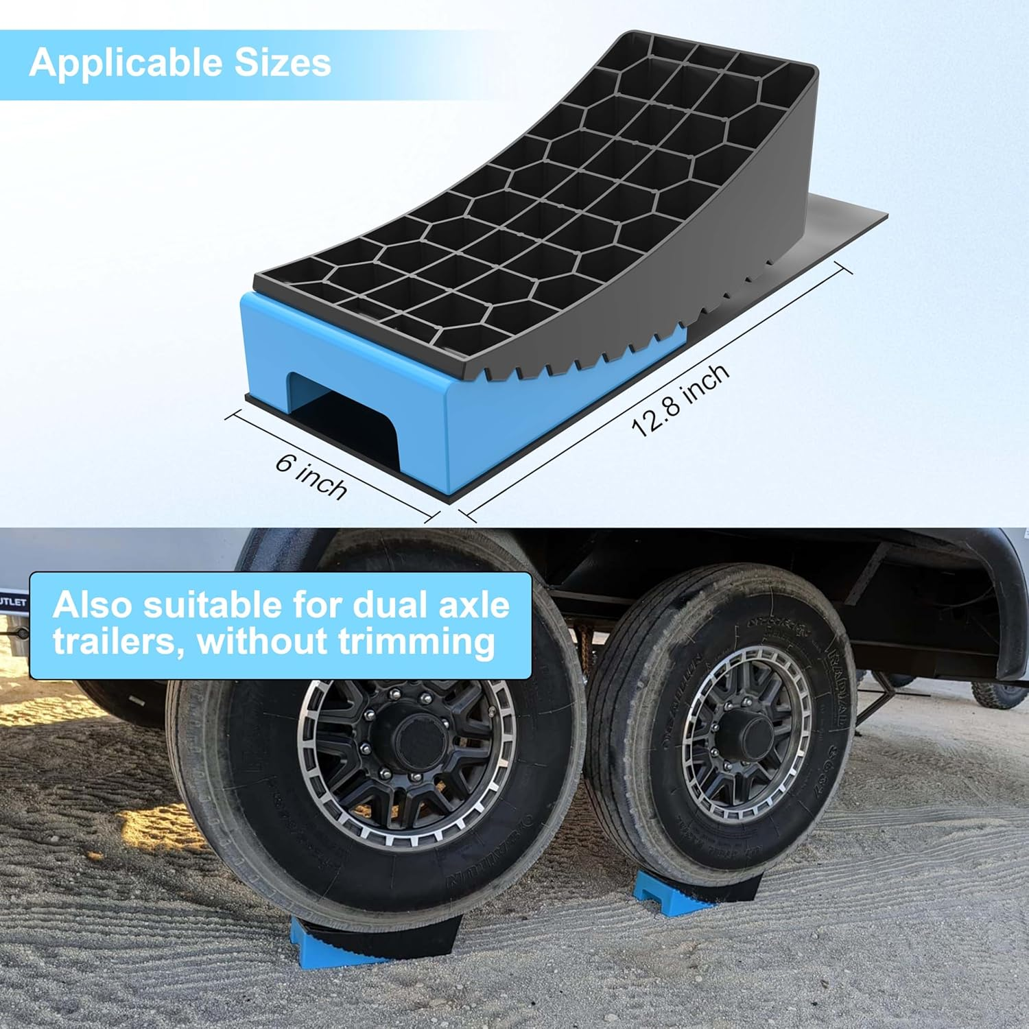 Circlrroad RV Levelers, Heavy Duty RV Ramps for Leveling, Camper Wheel Levelers, Trailer Leveling up to 35,000 Lbs with Rubber Anti-Skid Pads and Storage Carrying Bag