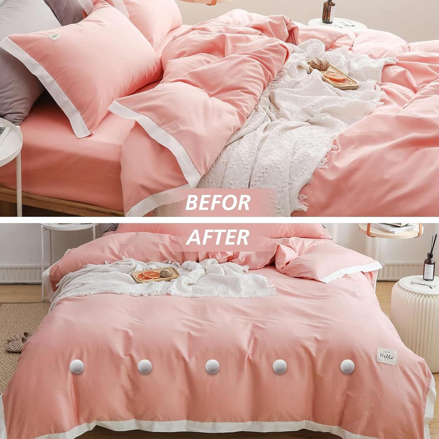 Zalizr 16 PCS Duvet Cover Holding Clips, Mushroom Duvet Pins, Non-Slip Duvet Fasteners for Bed Sheets, Quilts, Cushions & Curtains (2.5 X 3.5 CM/1 X 1.4 In), Grey image number 3