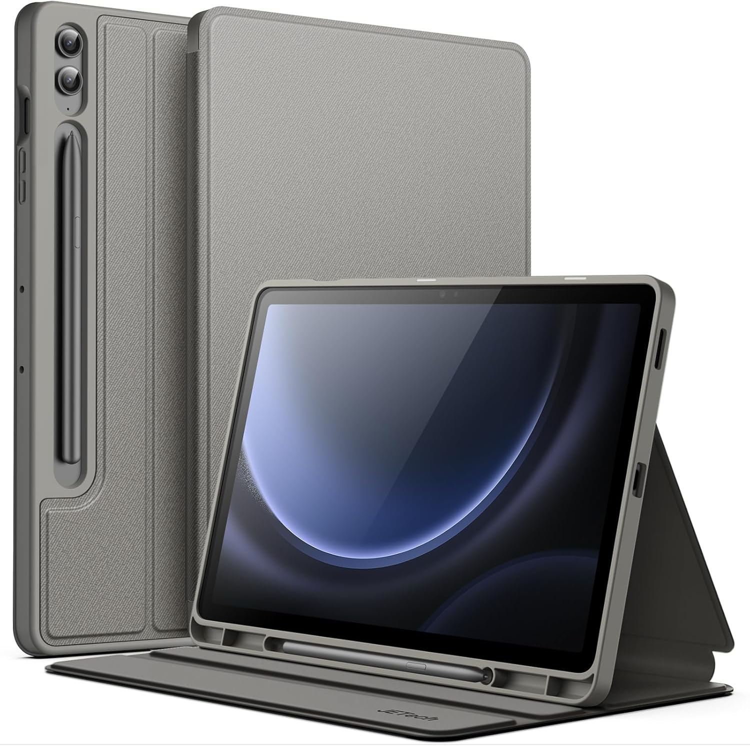 Jetech Case for Samsung Galaxy Tab S9 FE+ / S9 FE plus 12.4-Inch with S Pen Holder, Slim Folio Stand Protective Tablet Cover, Multi-Angle Viewing (Black)