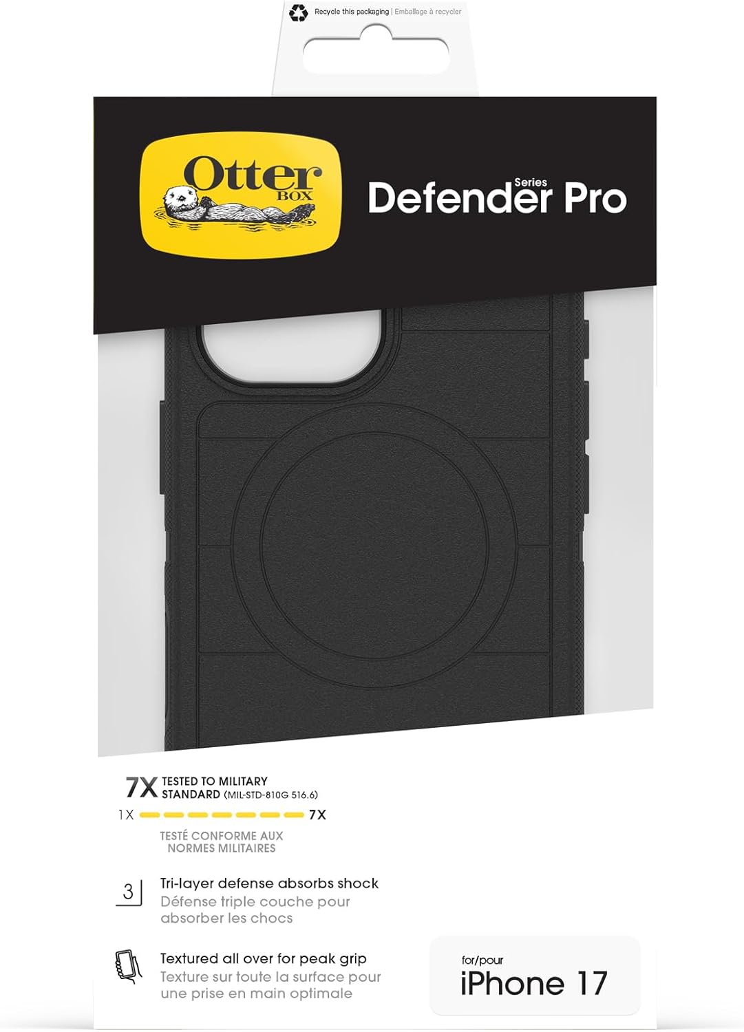 Otterbox Defender Series Pro Magsafe Case for Iphone 17, Shockproof, Drop Proof, Ultra-Rugged, Protective Case, 7X Tested to Military Standard, Black image number 6