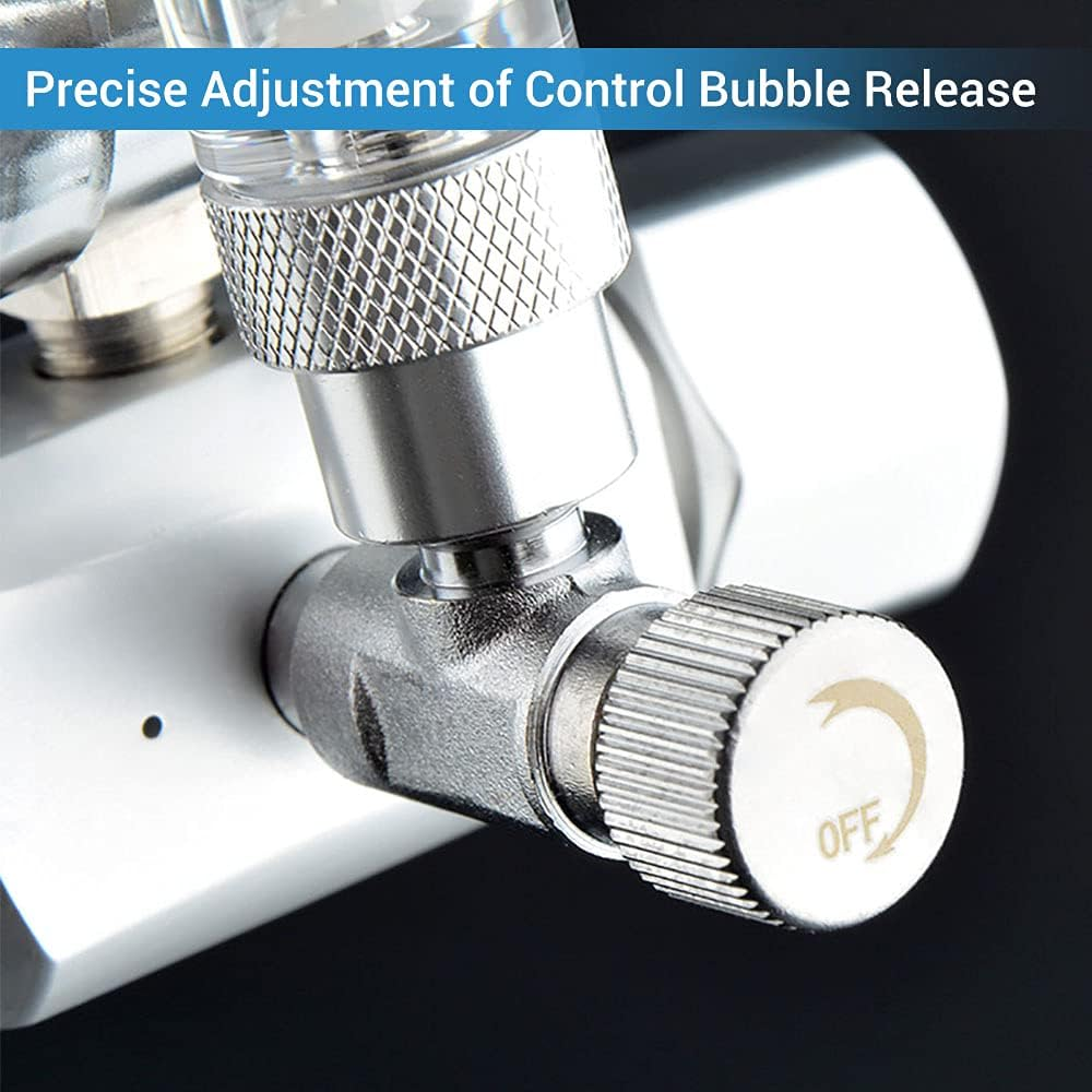 Sagasave Aquarium CO2 Regulator, Dual Check Valve Fish Tank CO2 Pressure Regulator with Bubble Counter for Aquarium Fish Tank Water Plant (G5/8)