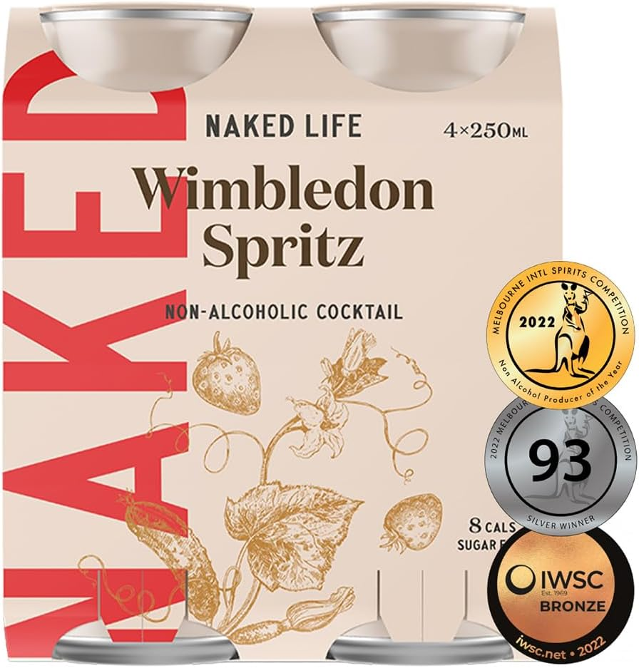 Naked Life Non-Alcoholic Wimbledon Spritz 4 Pack (4 X 250Mls). Refreshing Non Alcoholic Cocktail with Distilled Botanicals. Sugar Free, Low Calorie & Australian Made Non Alcoholic Drinks image number 2