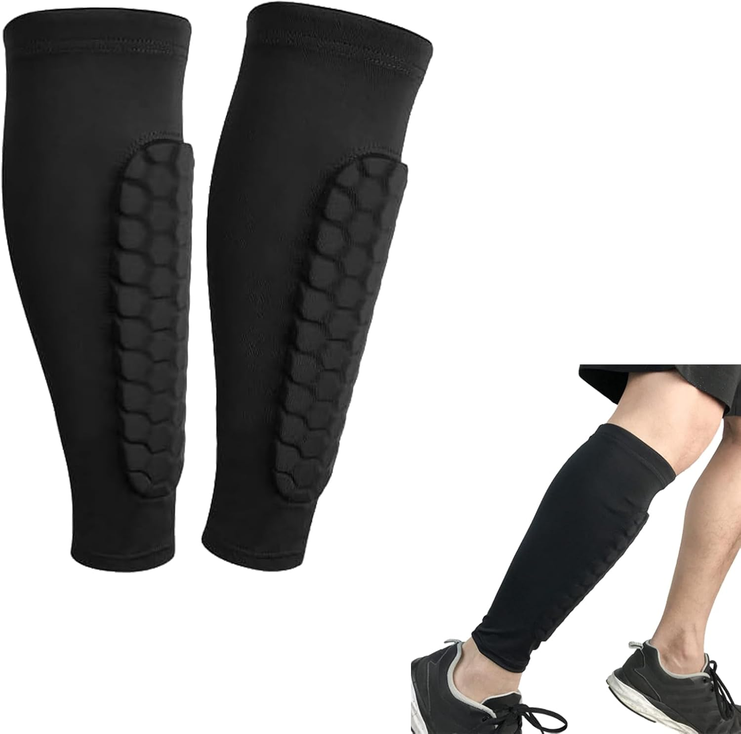 Tuoyi 2 Pieces Soccer Shin Guards, Flexible Shin Guards Soccer Youth & Adults, Lightweight & Comfortable image number 2