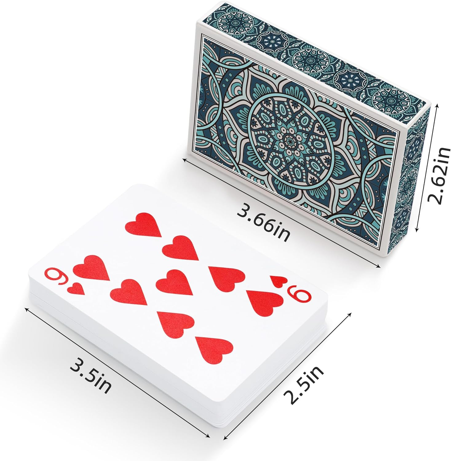 Neasyth Playing Cards, 2 Pack for Adults and Kids, Poker Size, Classic Style, Unisex, Green+Orange, 2 Decks, 168 Grams, Ages 0-6 image number 3