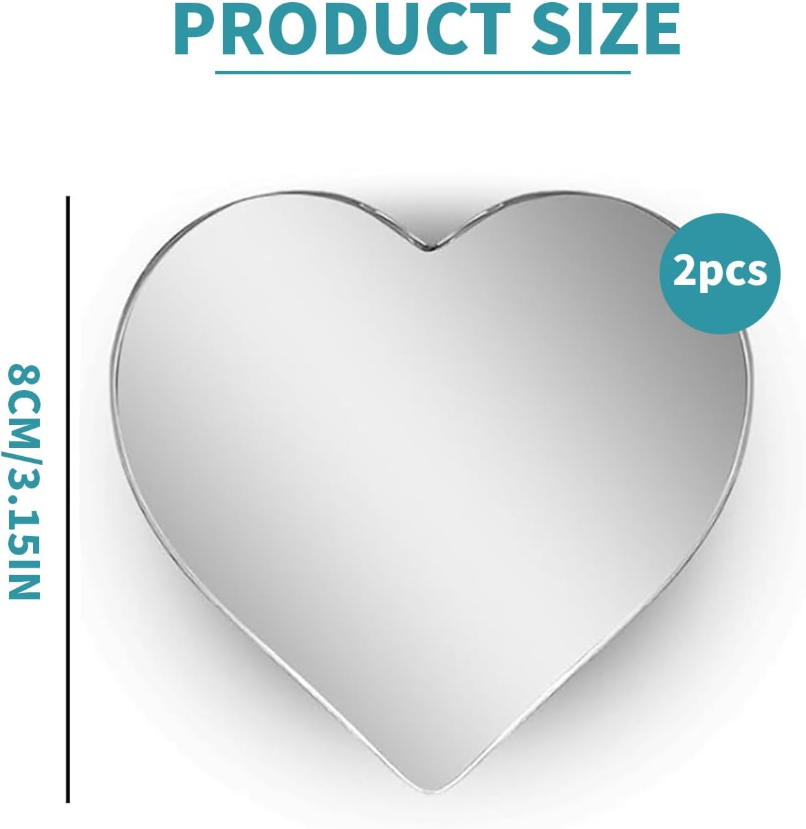 2PCS Heart Shaped Blind Spot Mirrors 360&deg; Adjustable Wide Angle Rear View Accessories for Cars and SUV Cute Car Accessories for Women Easy Stick on Installation image number 2