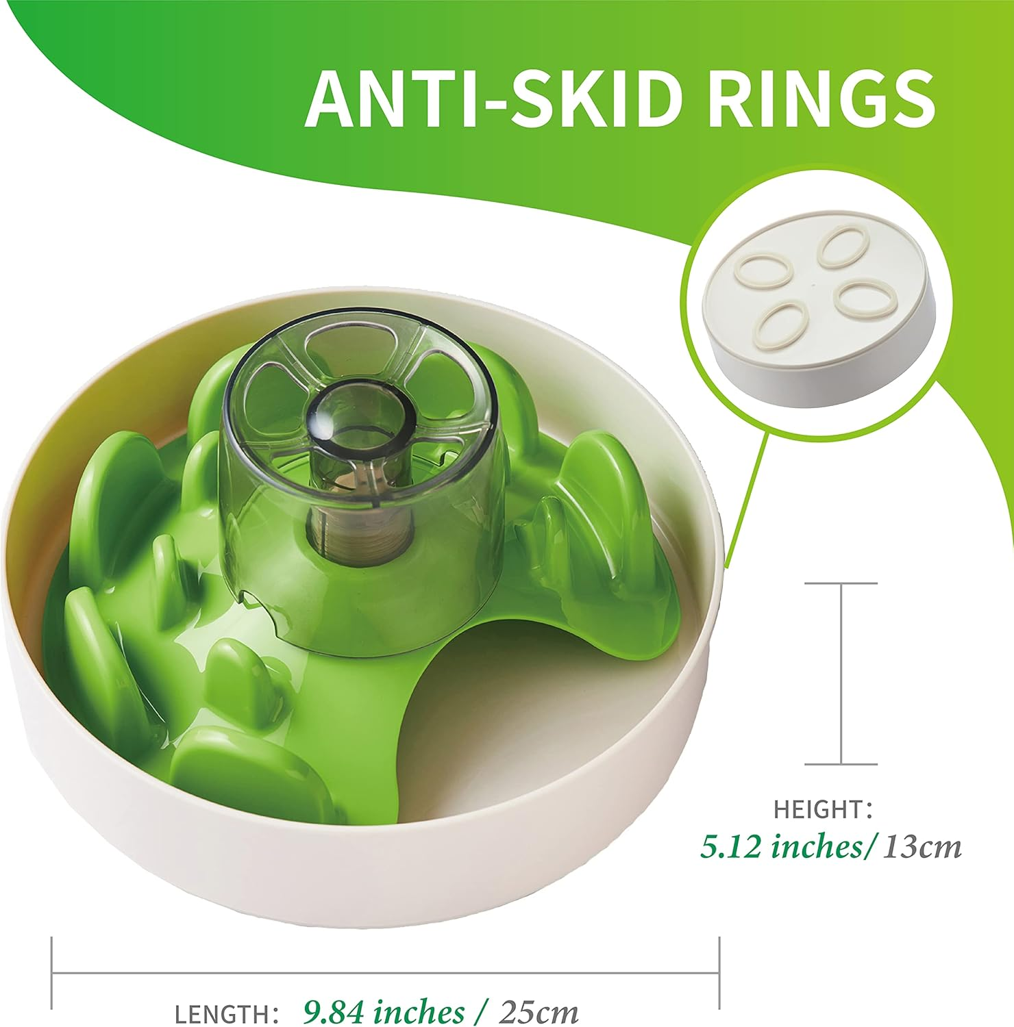 Petdreamhouse Spin Interactive Slow Feeder Puzzle for Dogs, UFO Maze, Difficulty Level - Tricky, Green image number 5
