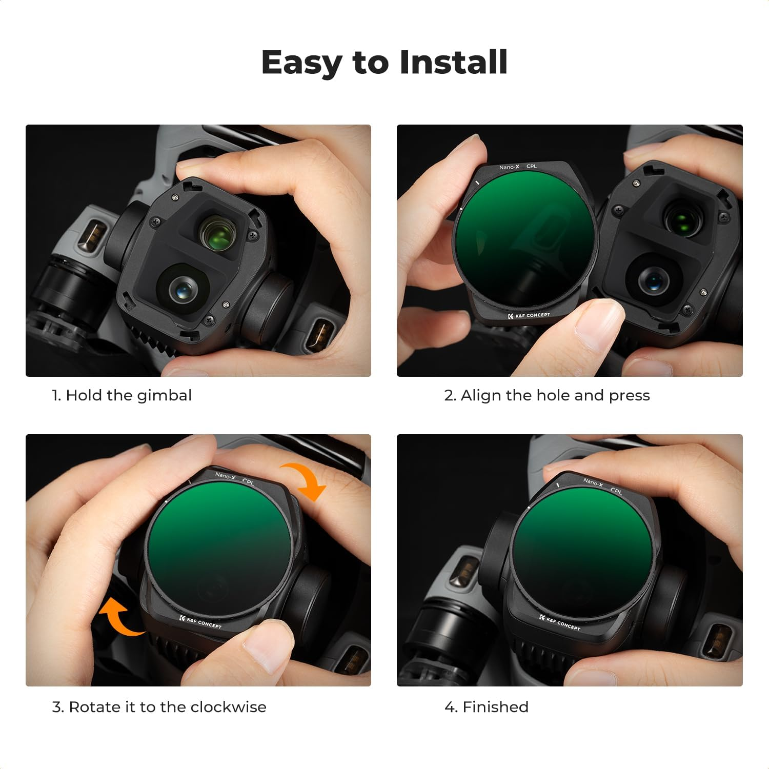 K&F Concept CPL Filter Compatible with DJI Air 3S, Drone Lens Polarizers Filters for Air 3S, Lightweight Multi-Coated Top Optical Glass Filter Drone Camera Lens Accessories