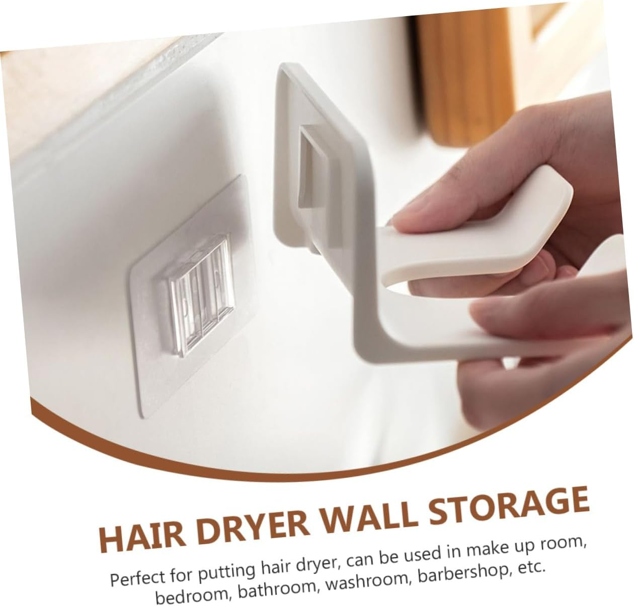 ELAYARD Wall-Mounted Hair Dryer Stand Punch-Free Hair Dryer Rack for Home and Salon No Drilling Required Space-Saving Holder image number 4