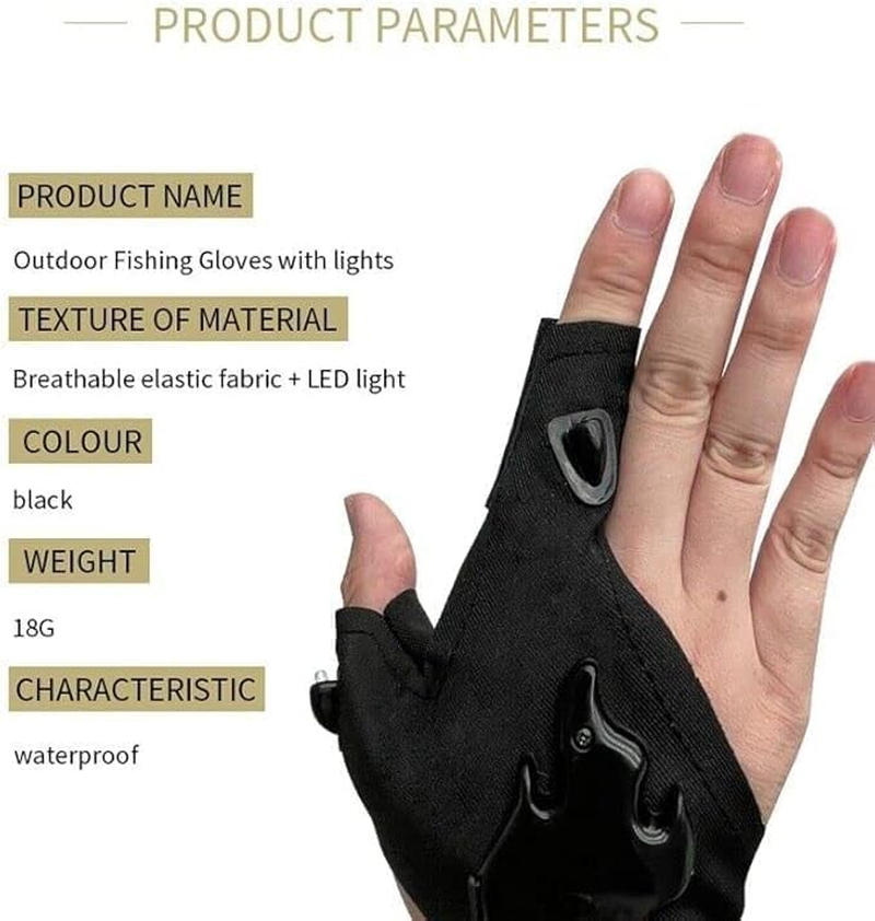Rechargeable LED Flashlight Gloves, Stocking Stuffers for Men Women Adults, Gifts for Men Dad Husband, Cool Gadgets for Men Fishing Gifts