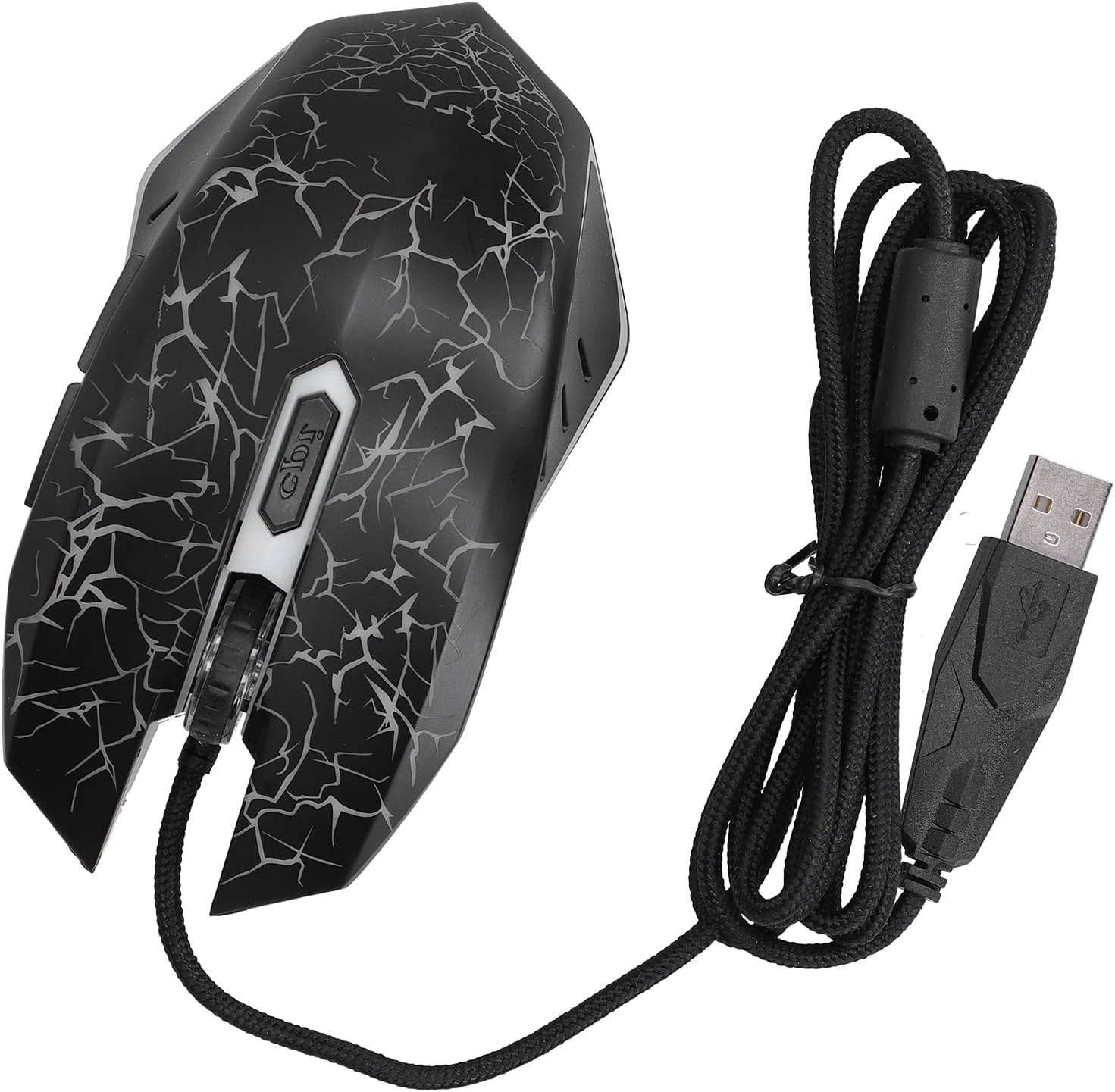 Gaming Mouse,Ergonomic Wired Gaming Mouse,4 Levels Adjustable DPI up to 4000Dpi,Wired Colorful Glowing Gaming Mice,Usb Ultra-Accuracy Computer Mouse,Plug and Play (Black) image number 3