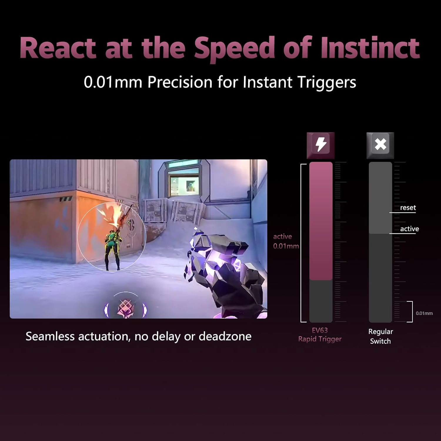 IQUNIX EV63 Hall Effect Magnetic Gaming Keyboard 60% | 0.01Mm Rapid Trigger, Adjustable Actuation, 0.125Ms Latency, Hot-Swap, SOCD, RGB, Aluminum with Forged Carbon (Dark Side) image number 4