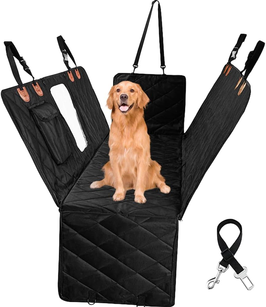 Dog Back Car Seat Cover Pet Belt Waterproof Leash Hammock Non-Slip Protector Mat image number 1