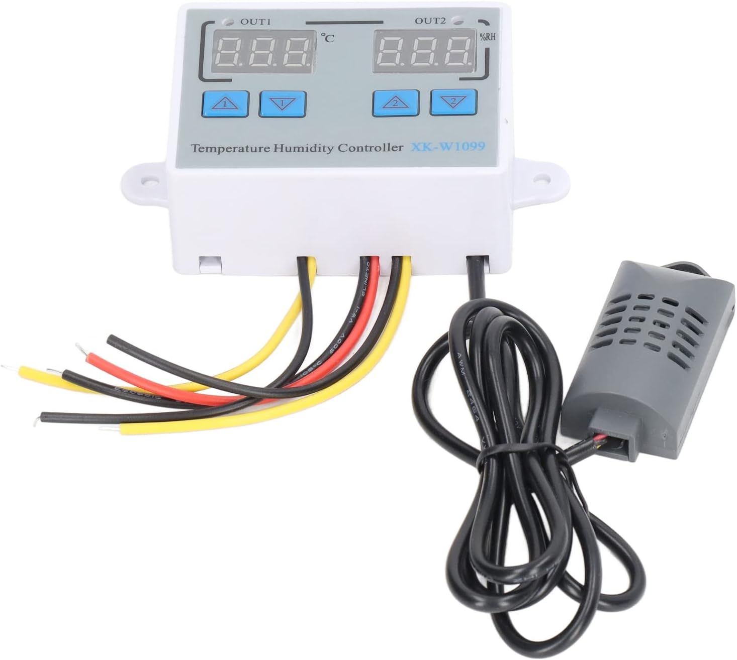 Industrial Digital Thermostat Switch with Dual Display Window, Heating Cooling Function, Ideal for Greenhouse Control, PC/ABS Fireproof Material image number 4